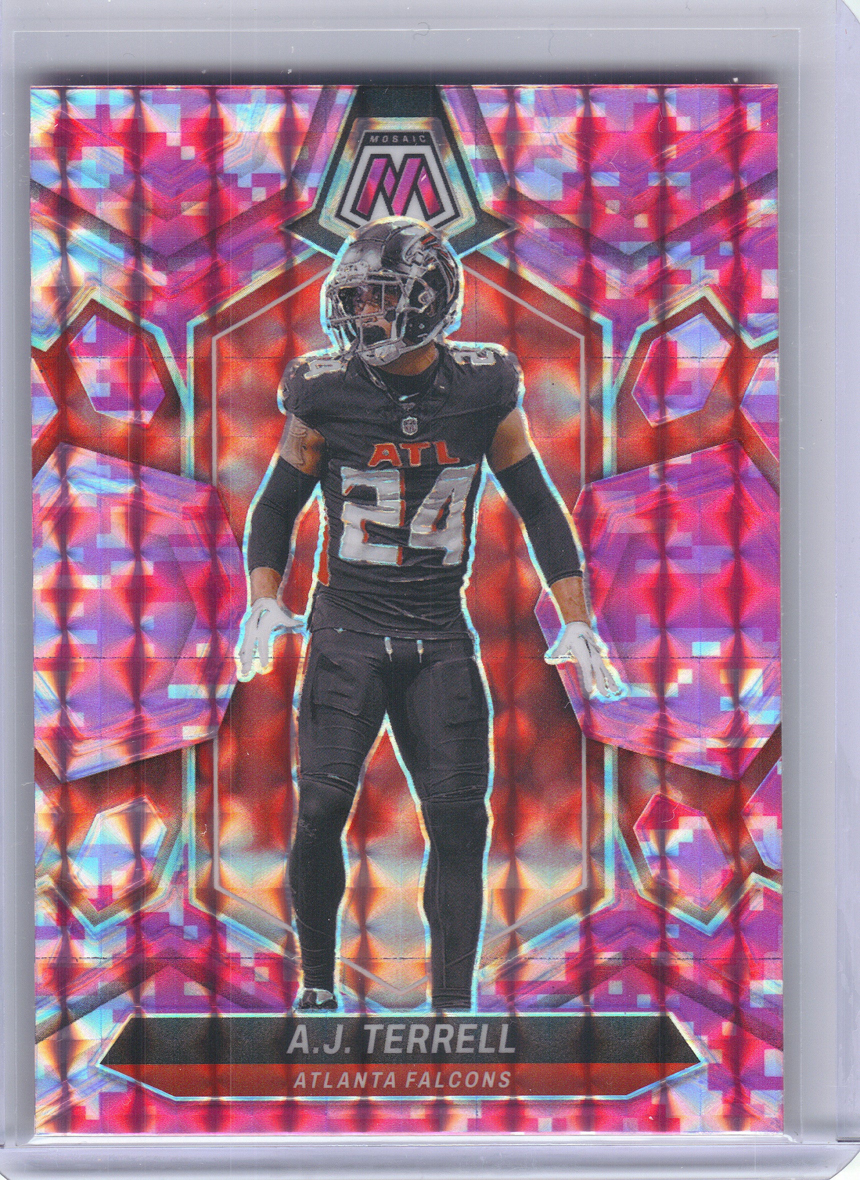2024 Panini Mosaic #12 A.J. Terrell Mosaic Camo Pink Atlanta Falcons