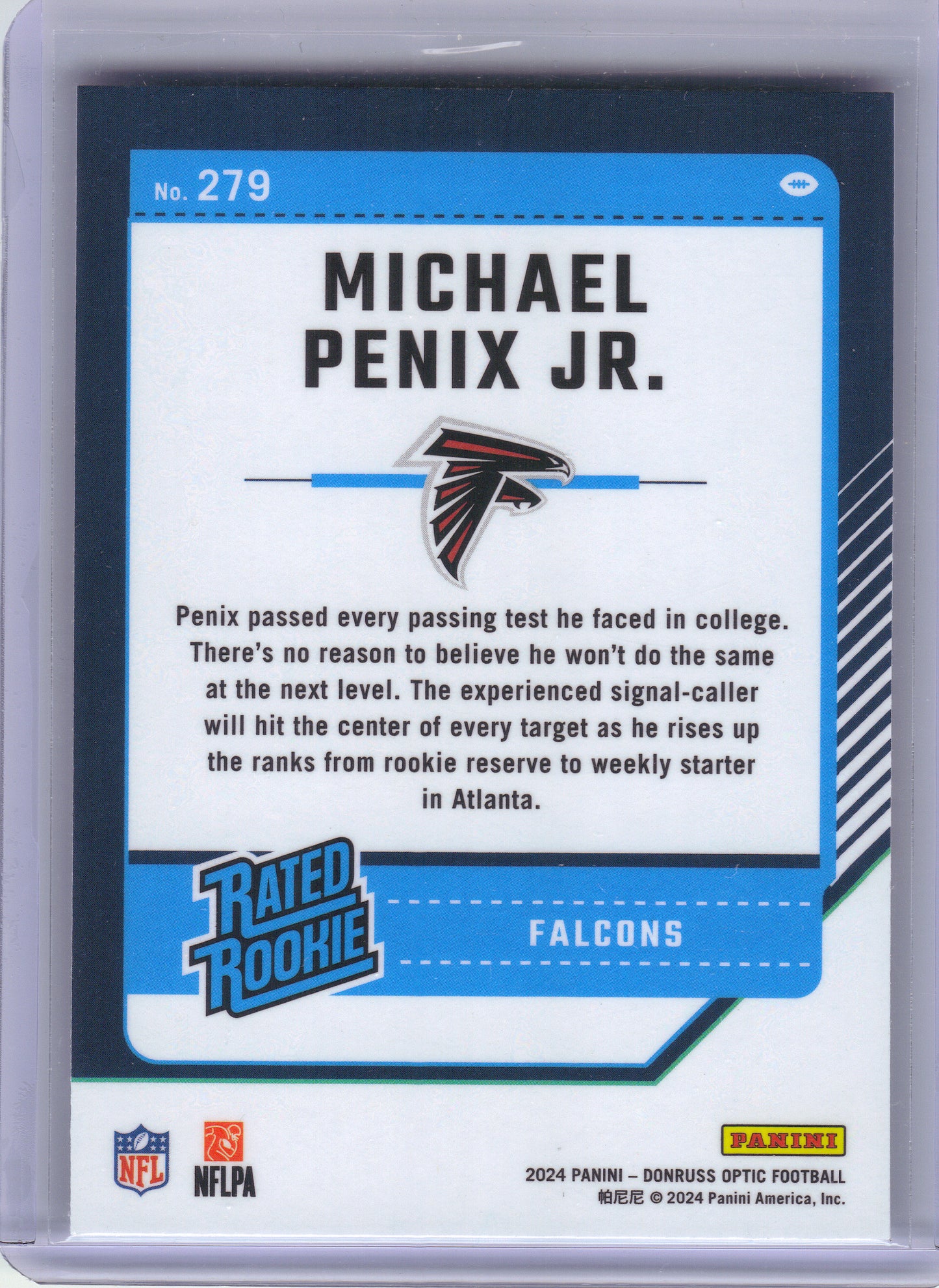 2024 Donruss Optic #279 Michael Penix Jr. Atlanta Falcons Rookie
