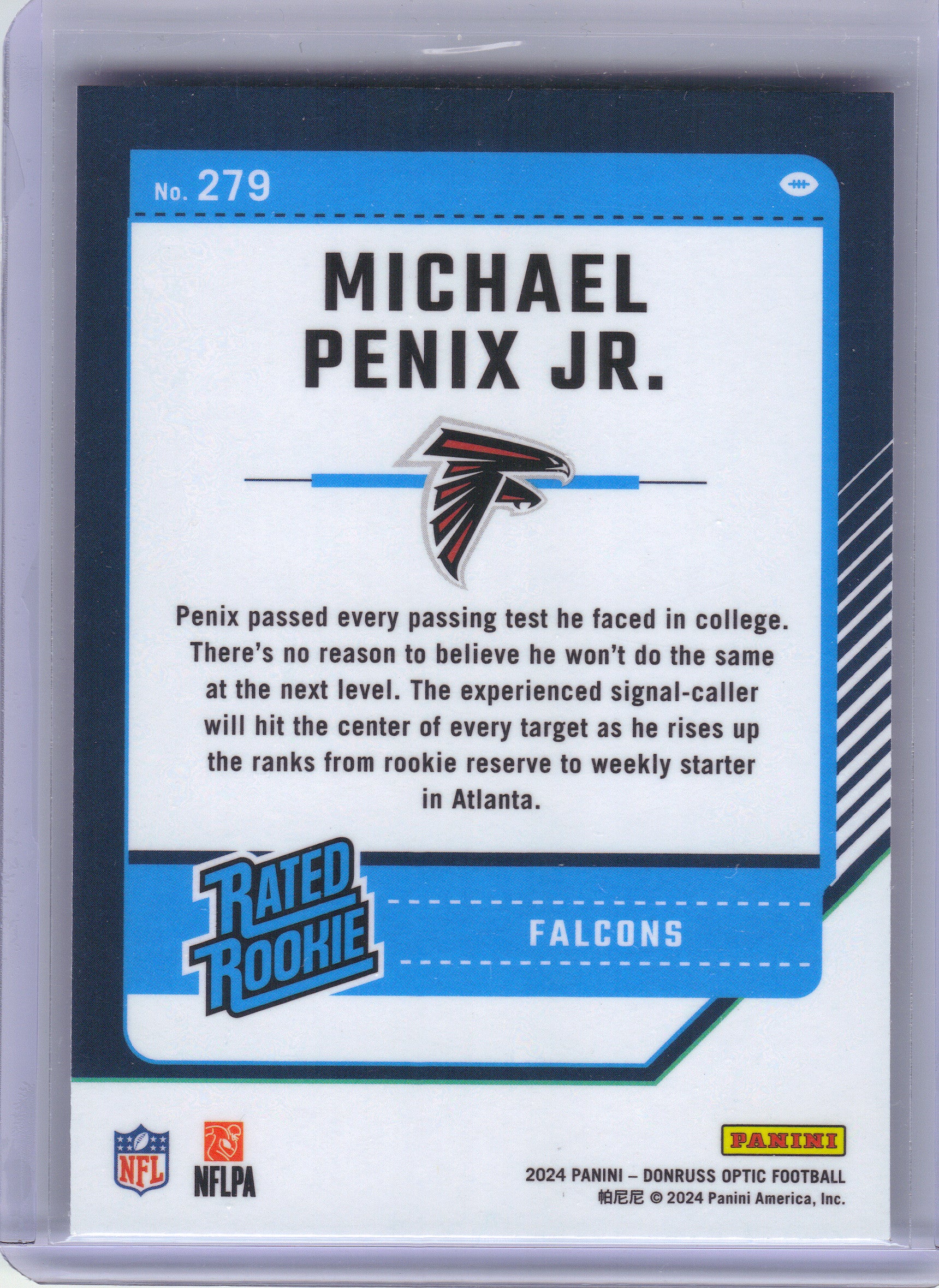 2024 Donruss Optic #279 Michael Penix Jr. Atlanta Falcons Rookie