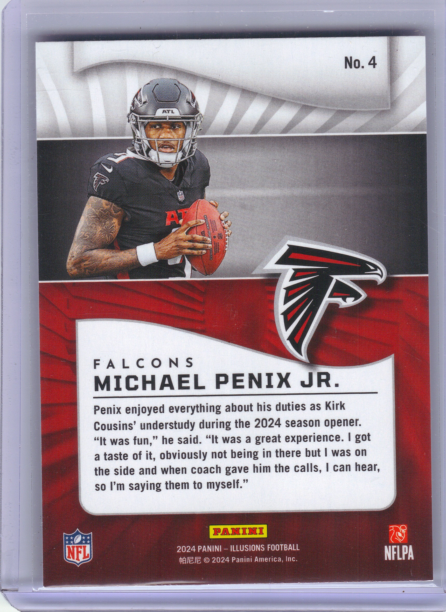 2024 Panini Illusions #4 Michael Penix Jr. Atlanta Falcons Rookie