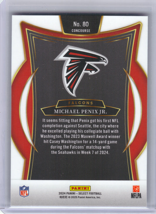 2024 Panini Select #80 Michael Penix Jr. Atlanta Falcons Rookie