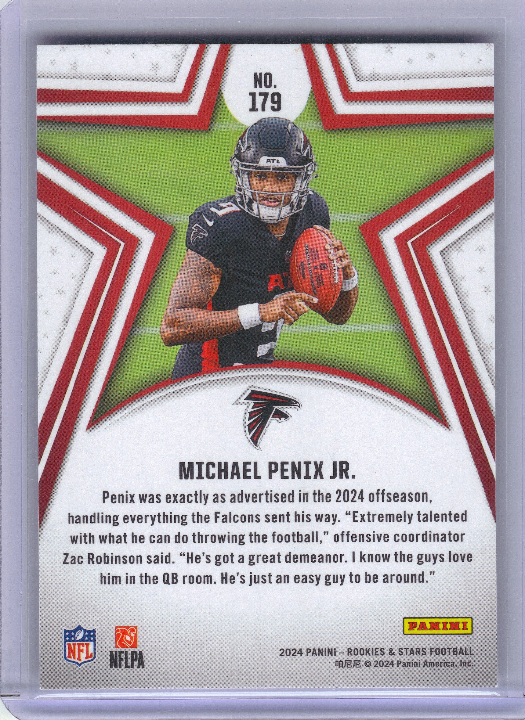 2024 Panini Rookies & Stars #179 Michael Penix Jr. Green Atlanta Falcons