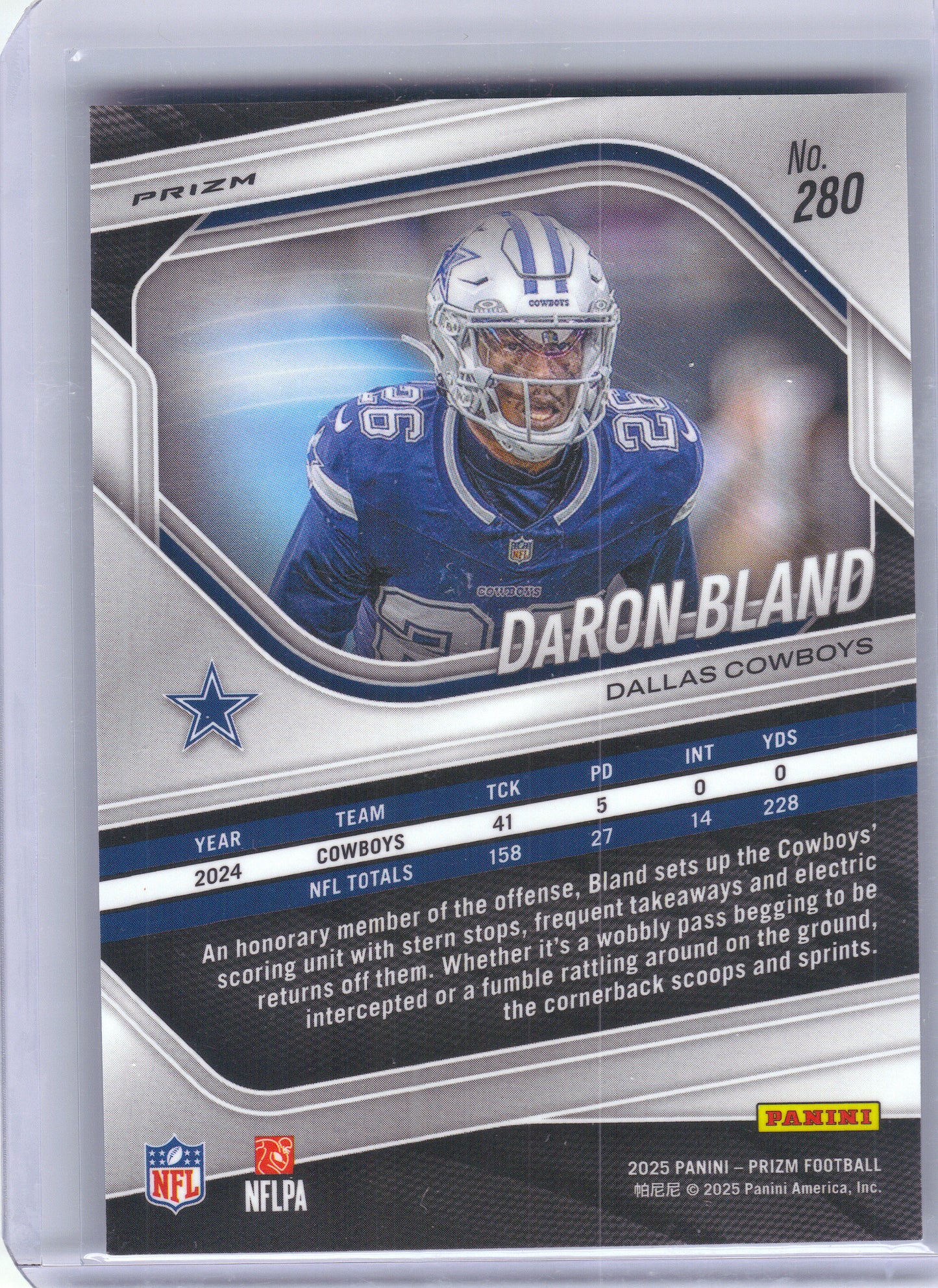 2025 Panini Prizm #280 DaRon Bland Silver Dallas Cowboys