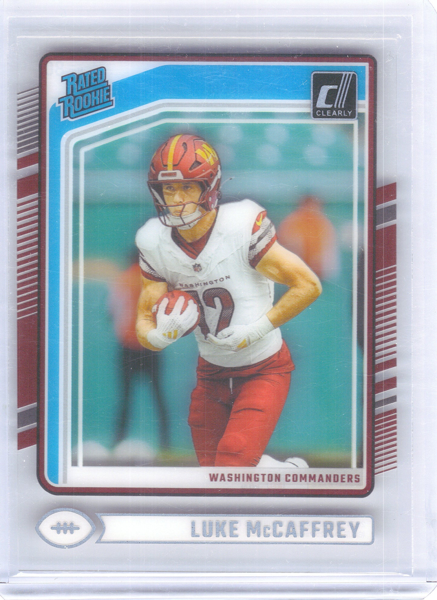 2024 Clearly Donruss #80 Luke McCaffrey Washington Commanders Rookie