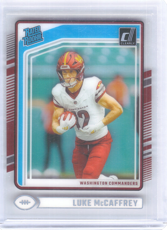 2024 Clearly Donruss #80 Luke McCaffrey Washington Commanders Rookie