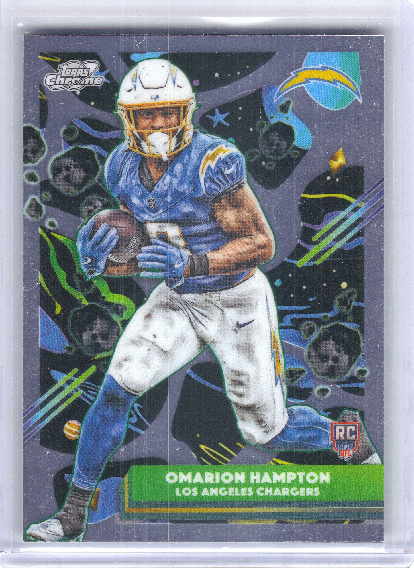 2025 Topps Chrome Cosmic #155 Omarion Hampton Los Angeles Chargers Rookie