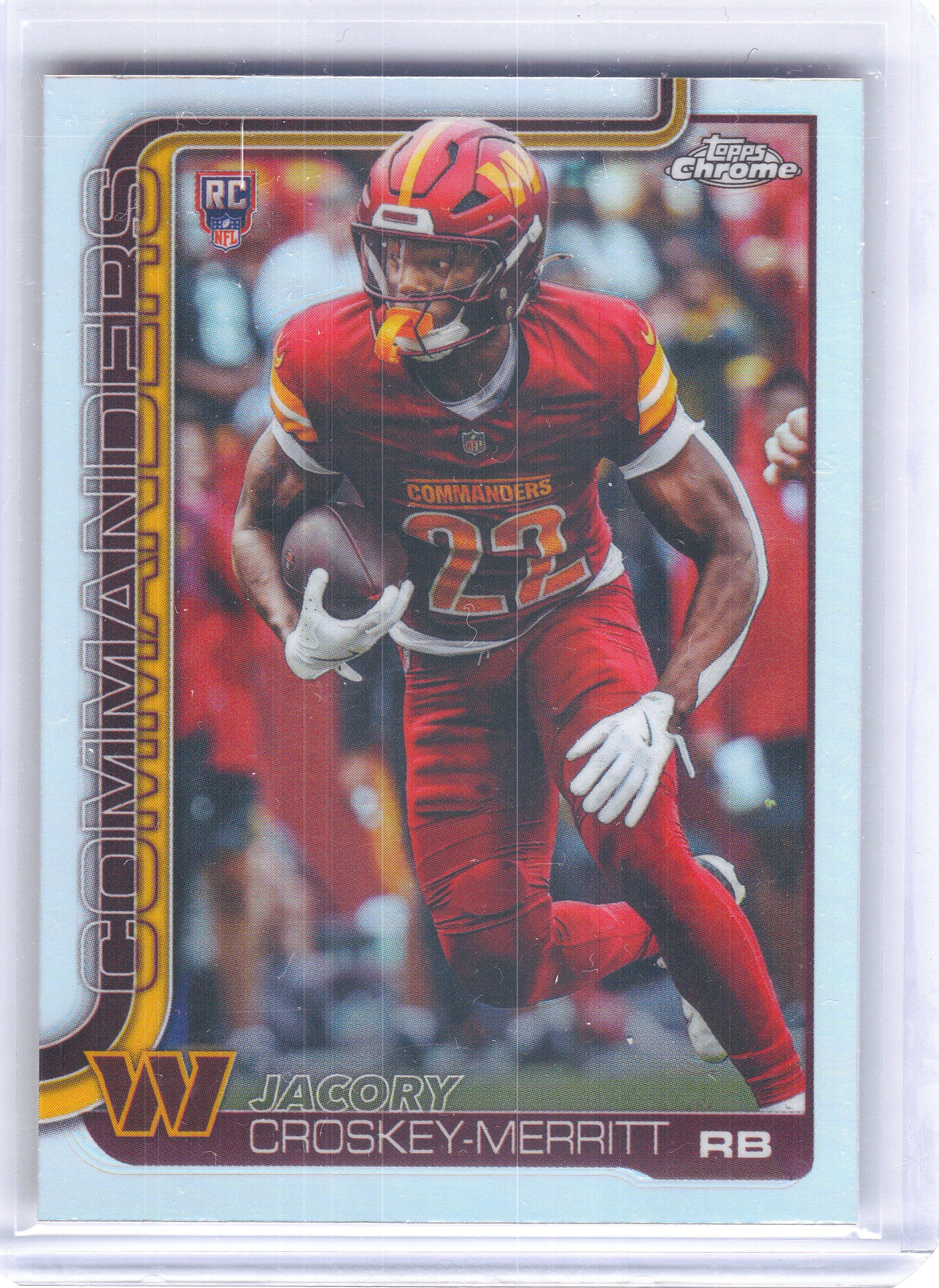 2025 Topps Chrome #387 Jacory Croskey-Merritt Refractor Washington Commanders Rookie