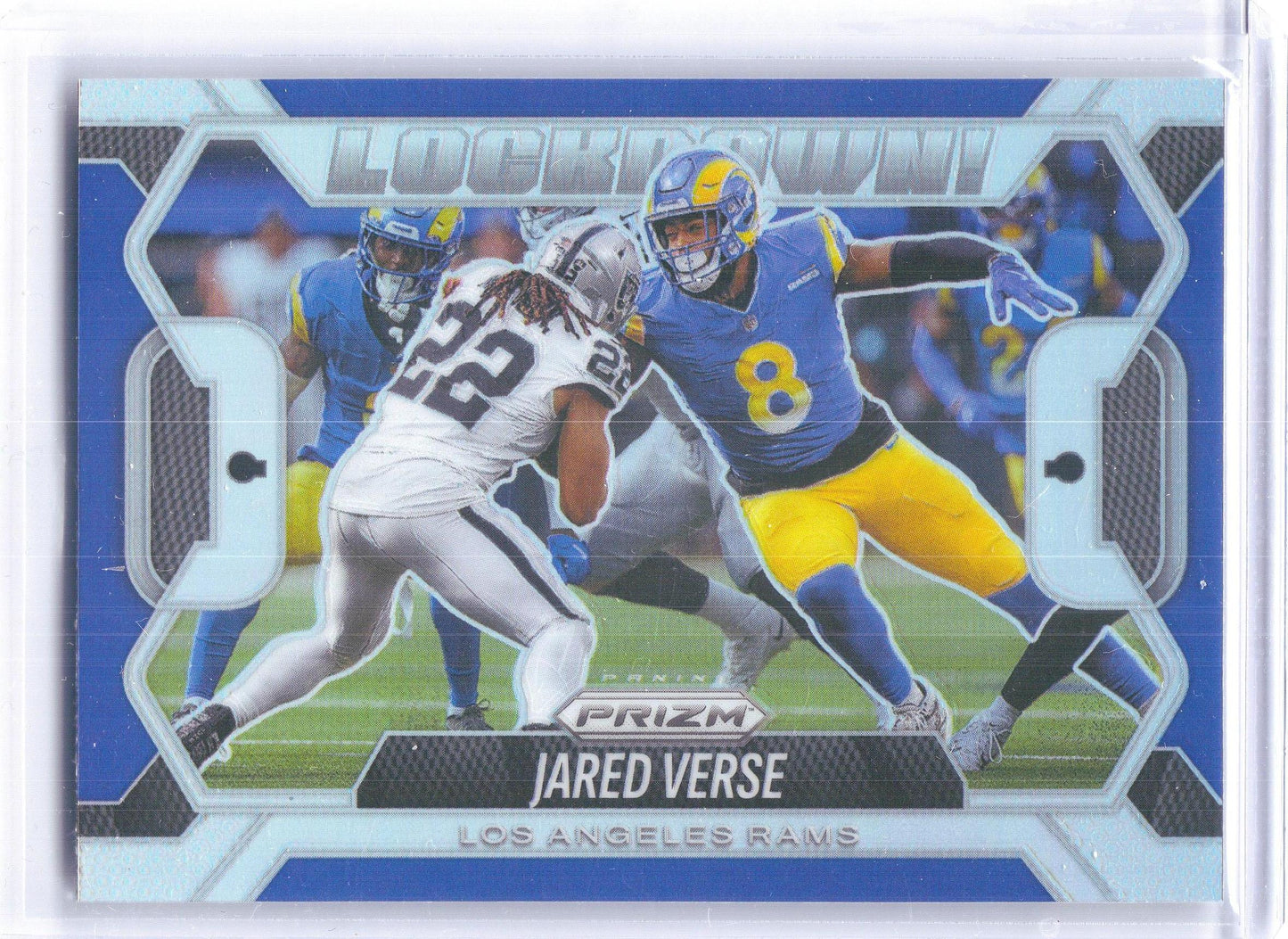 2025 Panini Prizm #16 Jared Verse Lockdown! Los Angeles Rams