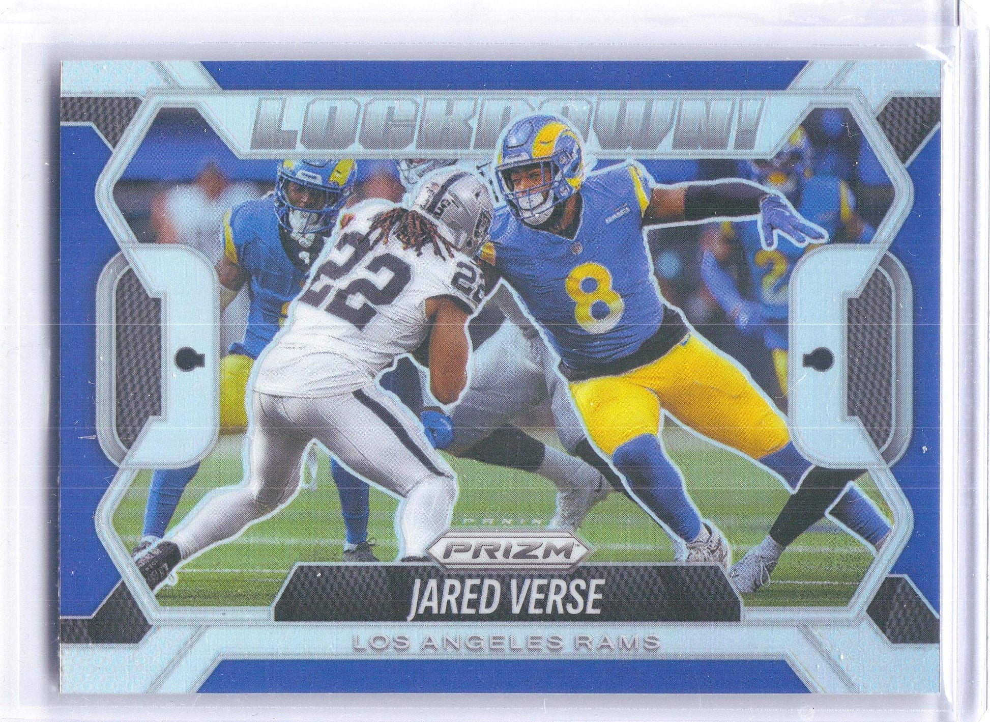 2025 Panini Prizm #16 Jared Verse Lockdown! Los Angeles Rams