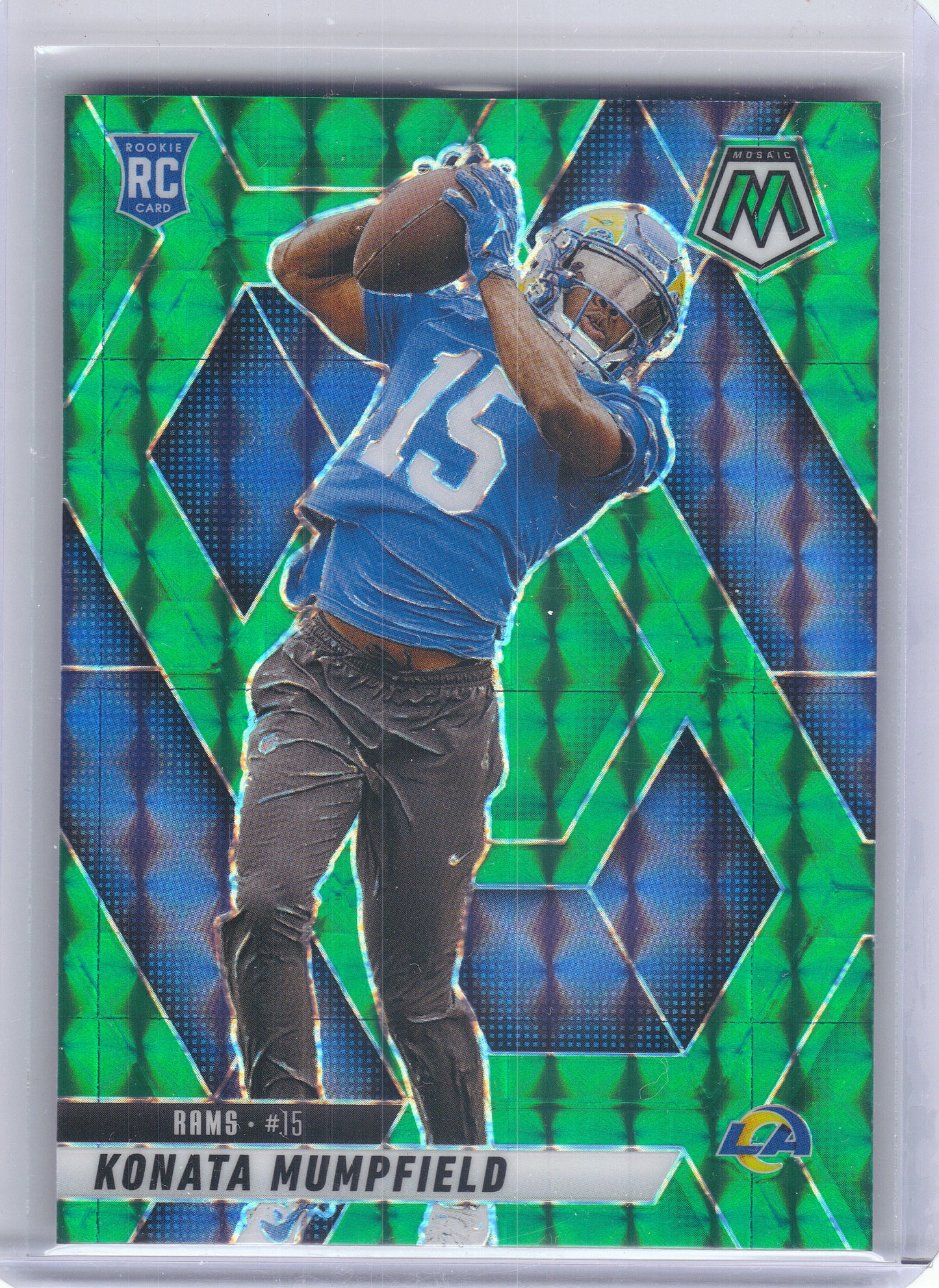 2025 Panini Mosaic #393 Konata Mumpfield Mosaic Green Los Angeles Rams Rookie