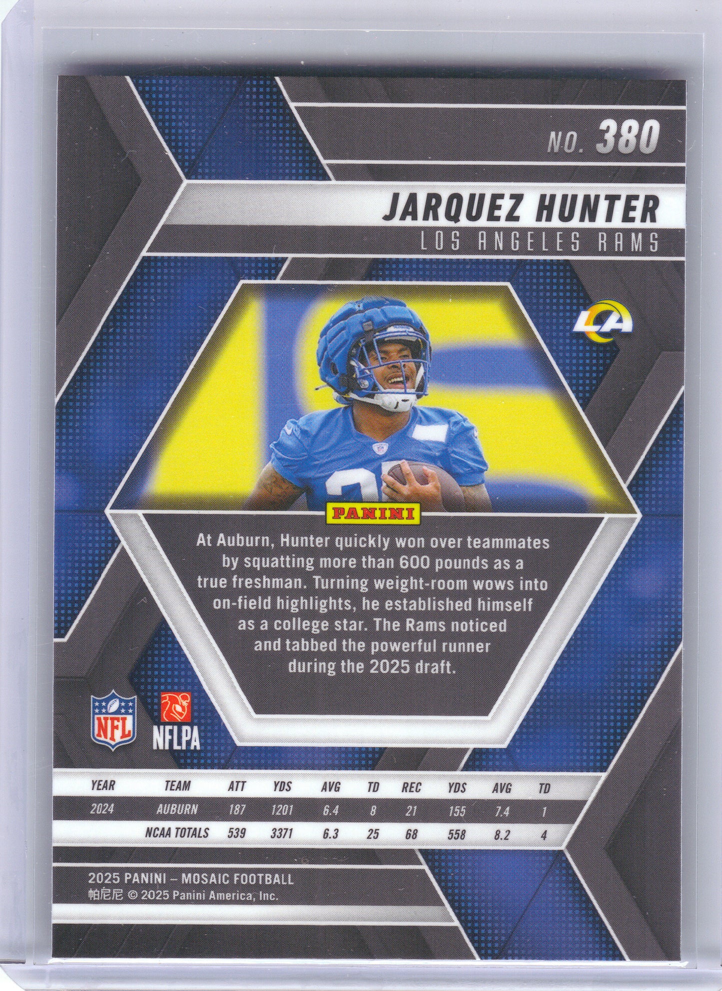 2025 Panini Mosaic #380 Jarquez Hunter Los Angeles Rams Rookie