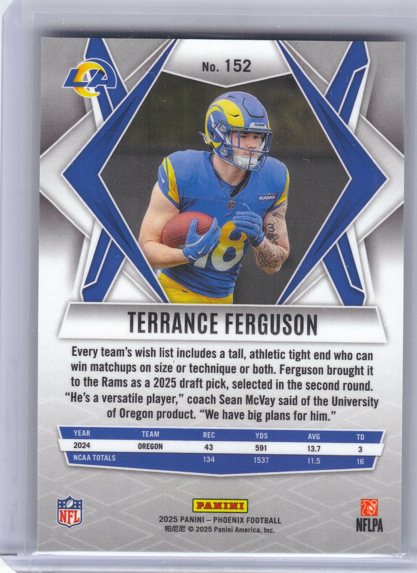 2025 Panini Phoenix #152 Terrance Ferguson Los Angeles Rams Rookie