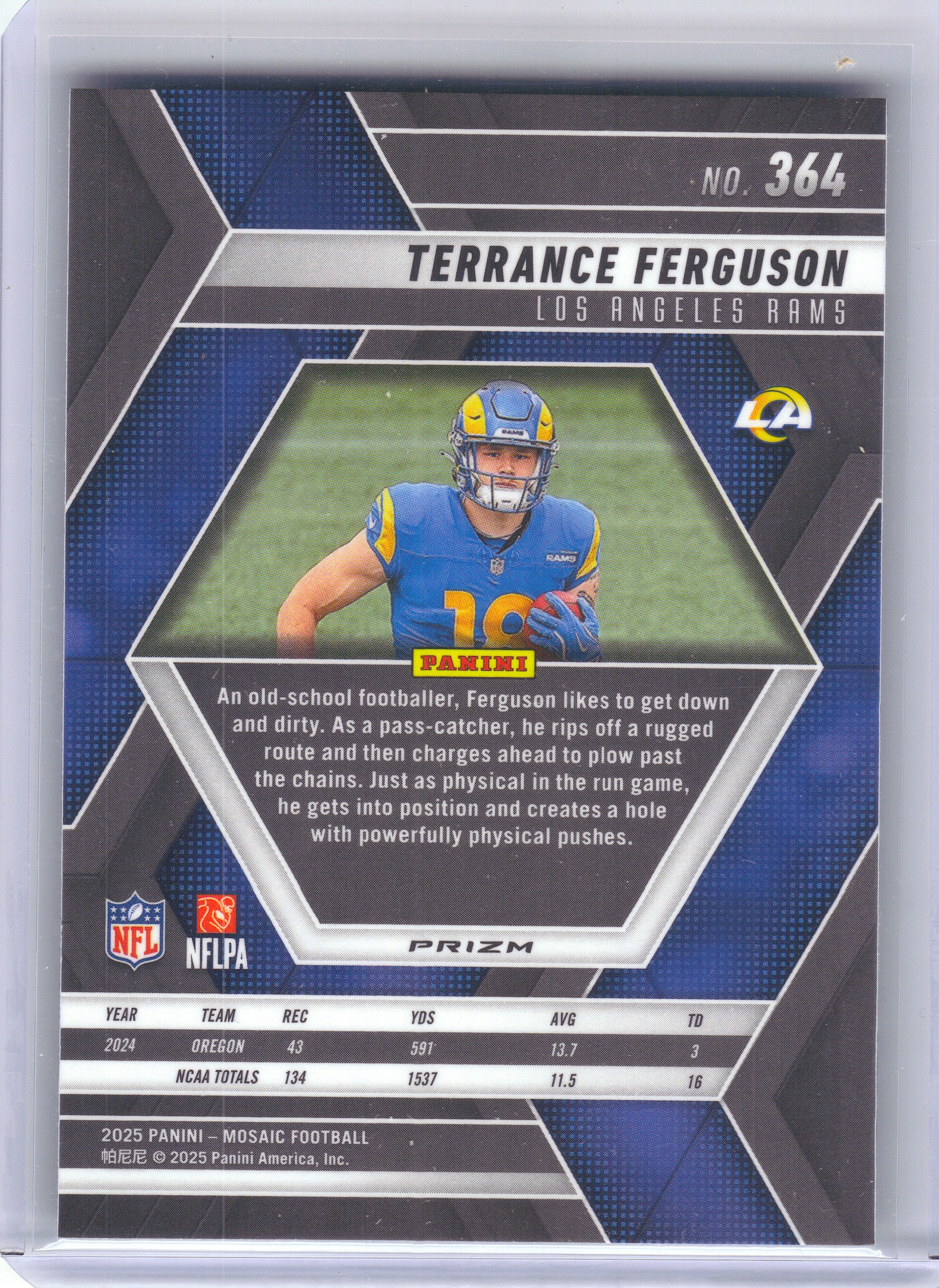 2025 Panini Mosaic #364 Terrance Ferguson Mosaic Green Los Angeles Rams Rookie