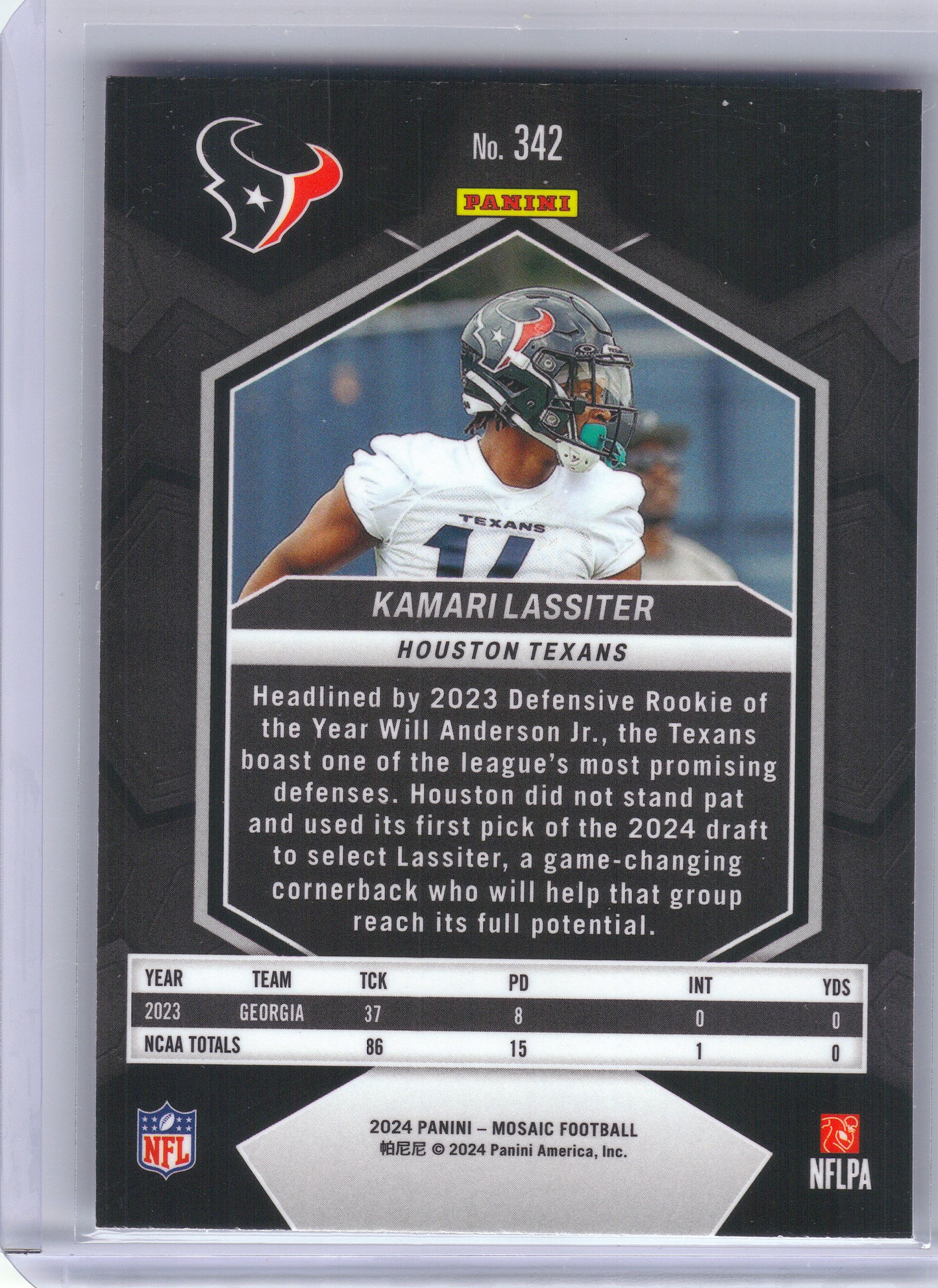 2024 Panini Mosaic #342 Kamari Lassiter Houston Texans Rookie