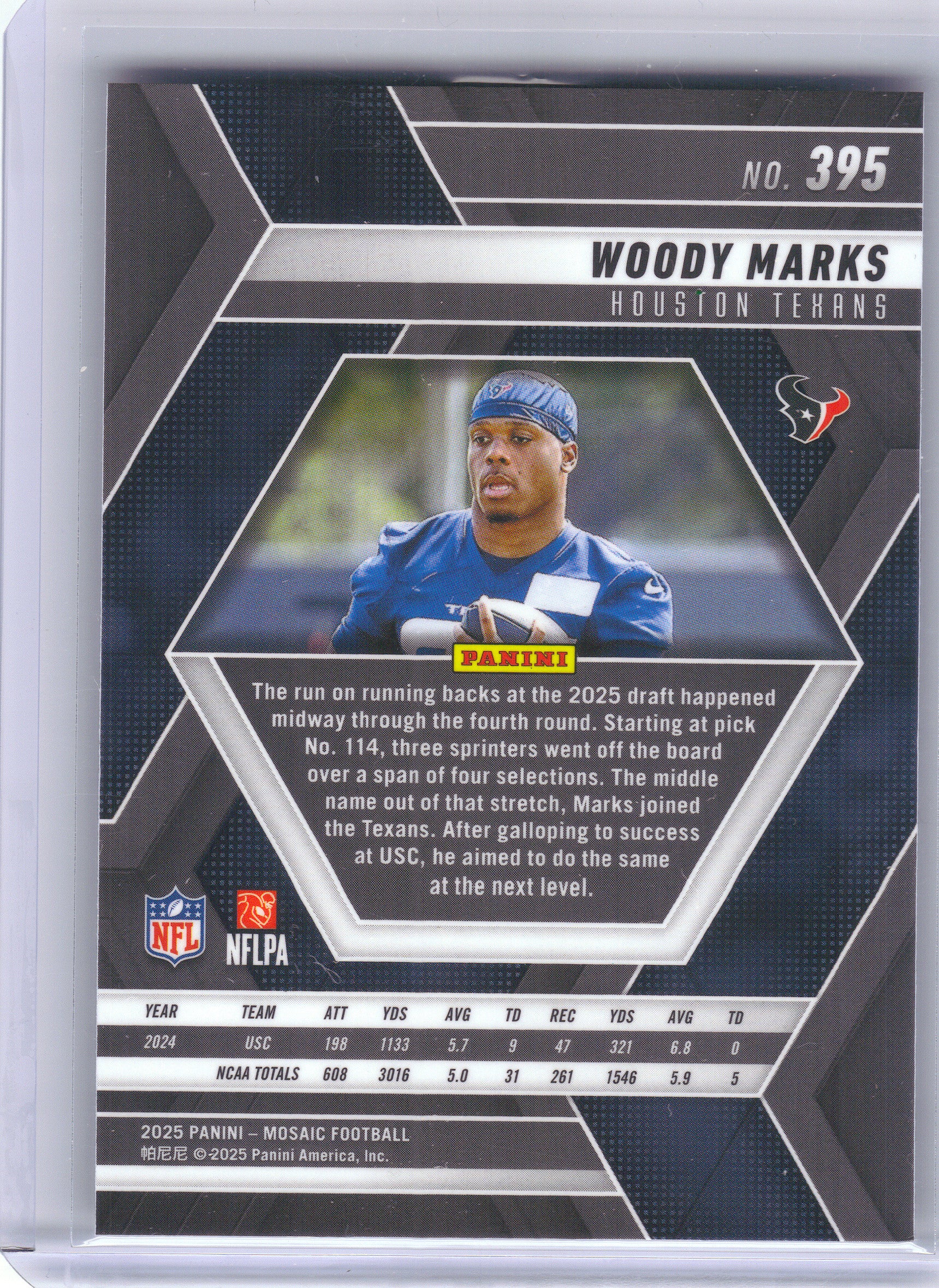 2025 Panini Mosaic #395 Woody Marks Houston Texans Rookie