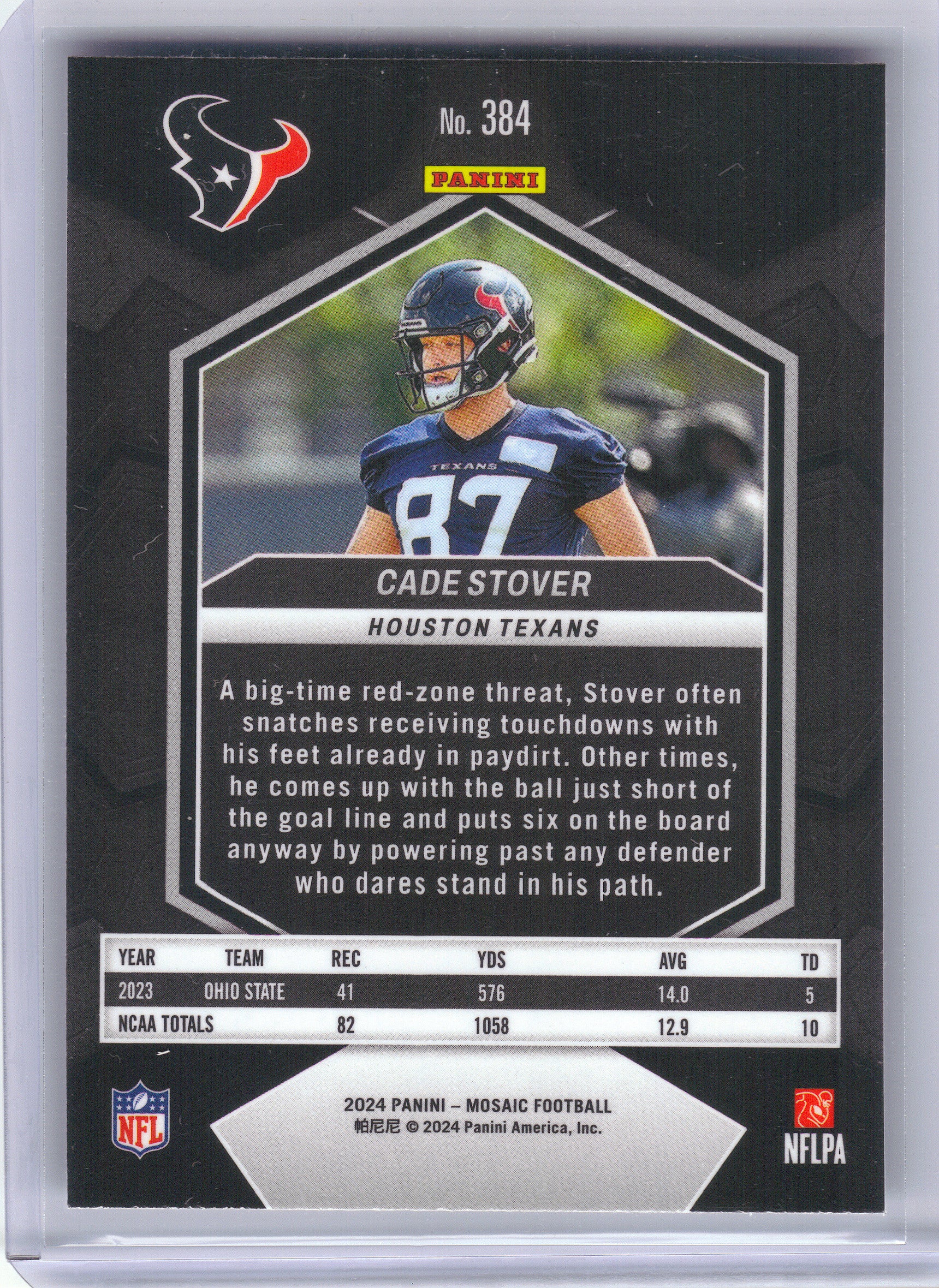 2024 Panini Mosaic #384 Cade Stover Houston Texans Rookie