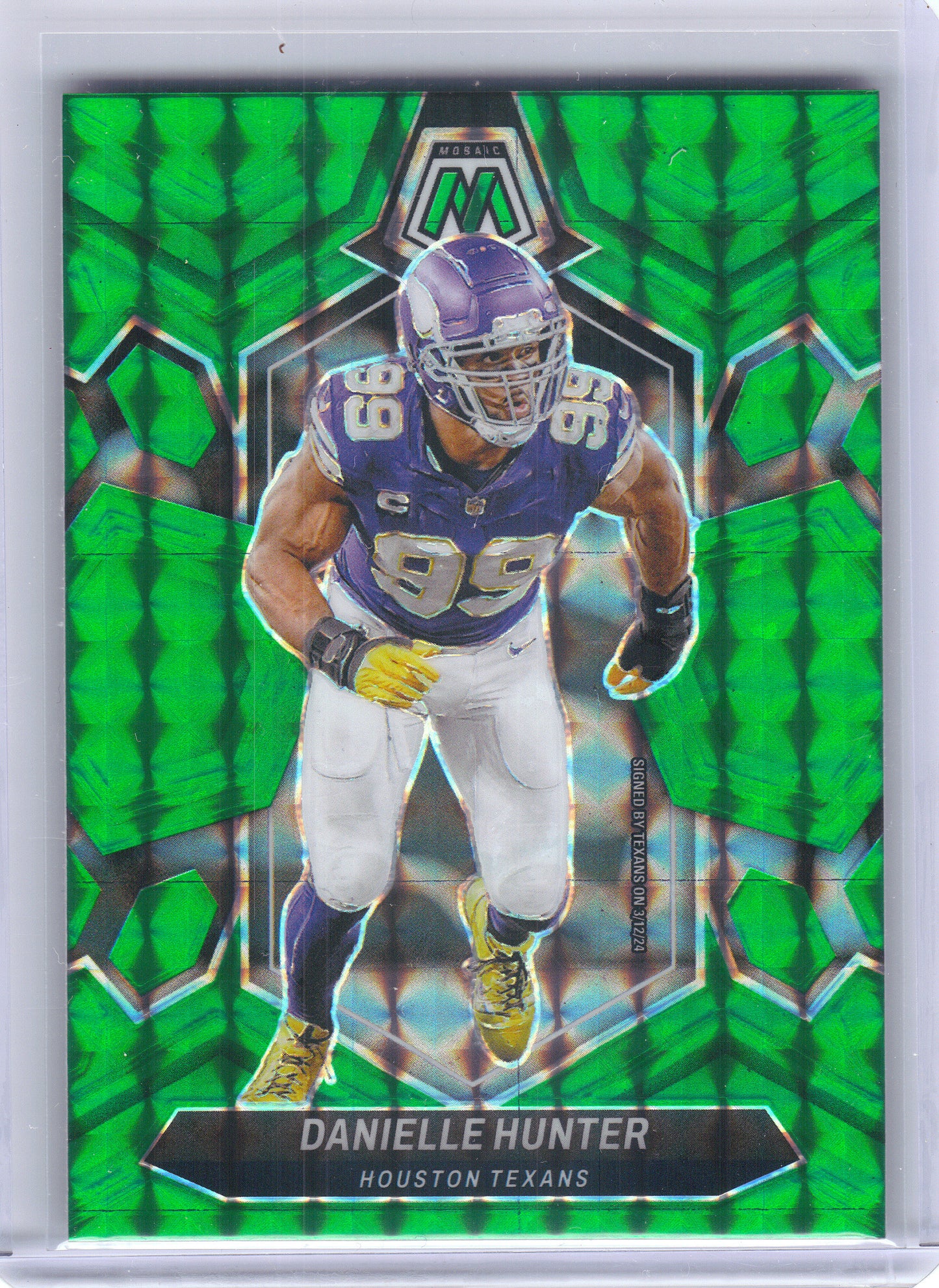 2024 Panini Mosaic #91 Danielle Hunter Mosaic Green Houston Texans