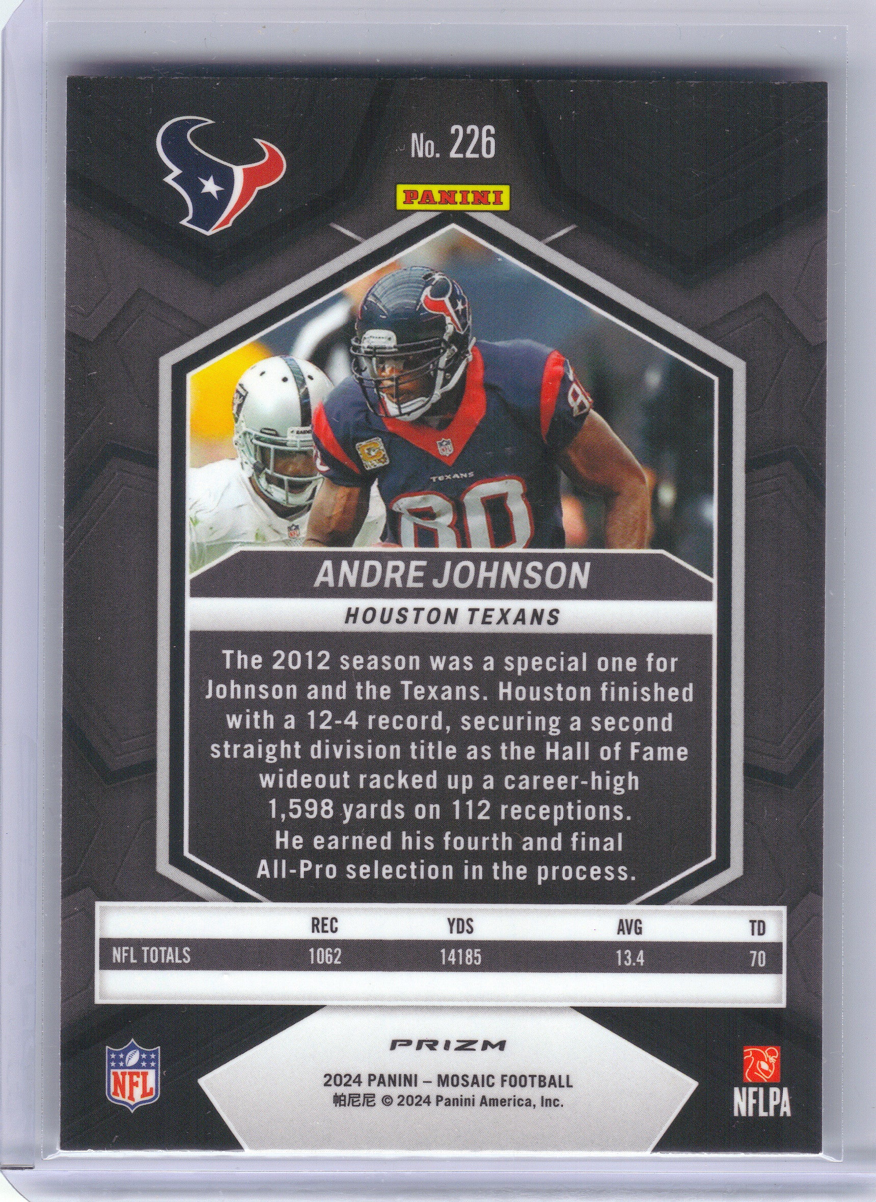 2024 Panini Mosaic #226 Andre Johnson Silver Houston Texans