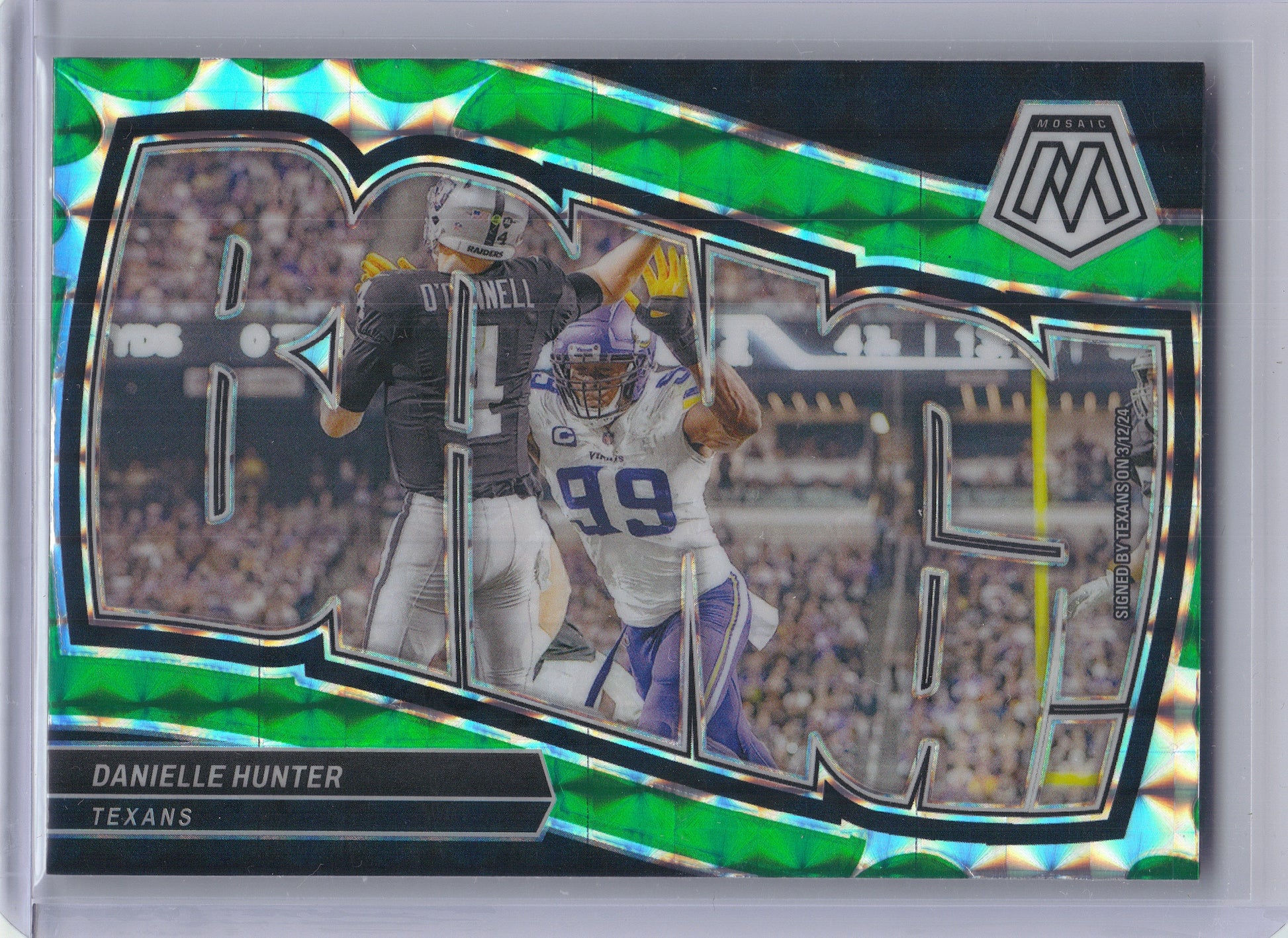 2024 Panini Mosaic #6 Danielle Hunter Bang! Mosaic Green Houston Texans