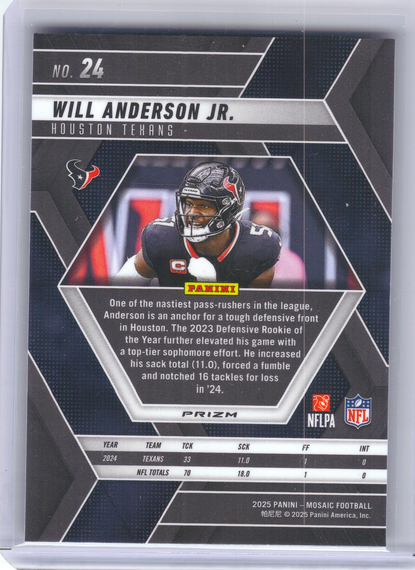 2025 Panini Mosaic #24 Will Anderson Jr. Mosaic Houston Texans