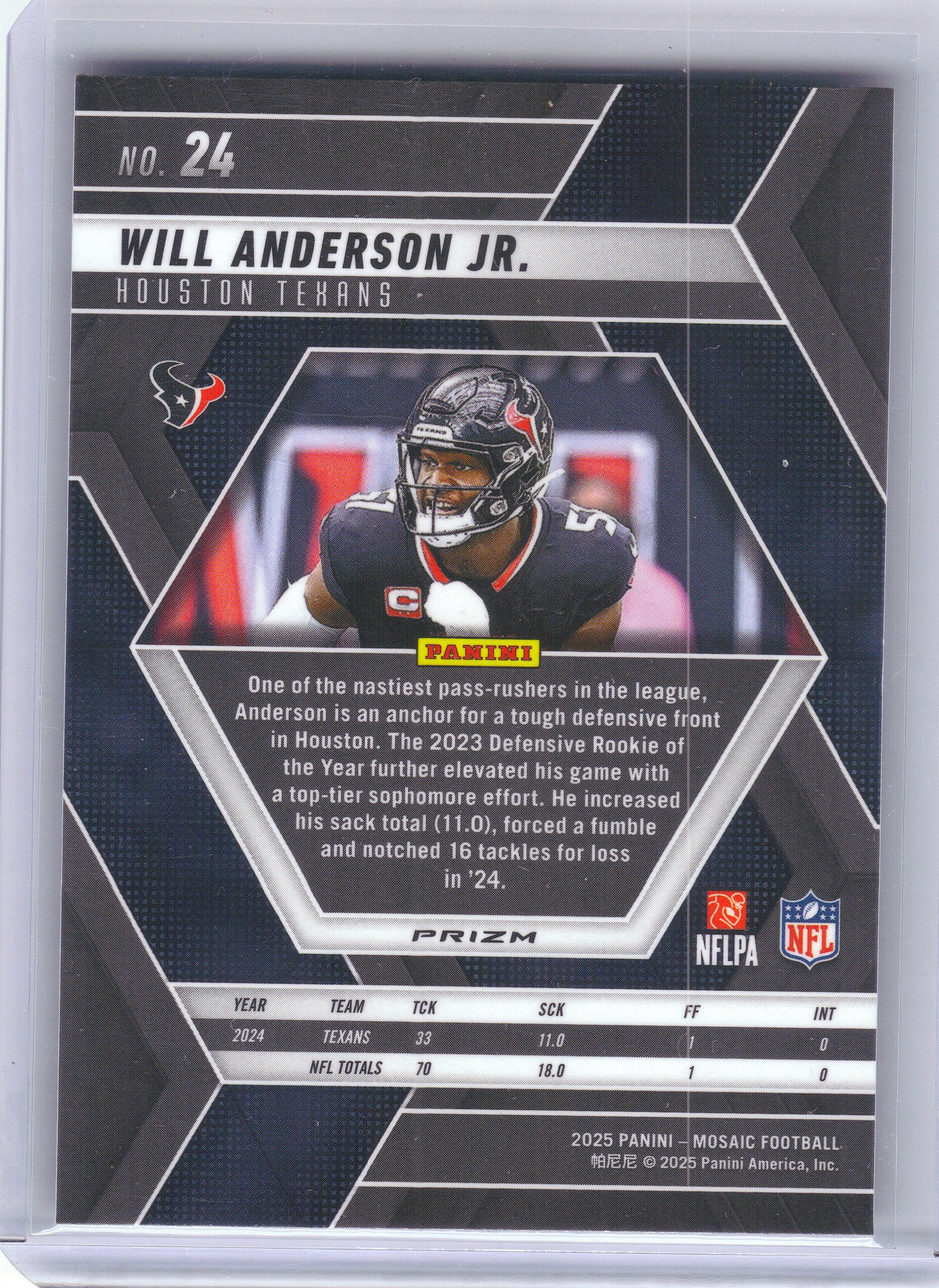 2025 Panini Mosaic #24 Will Anderson Jr. Mosaic Houston Texans