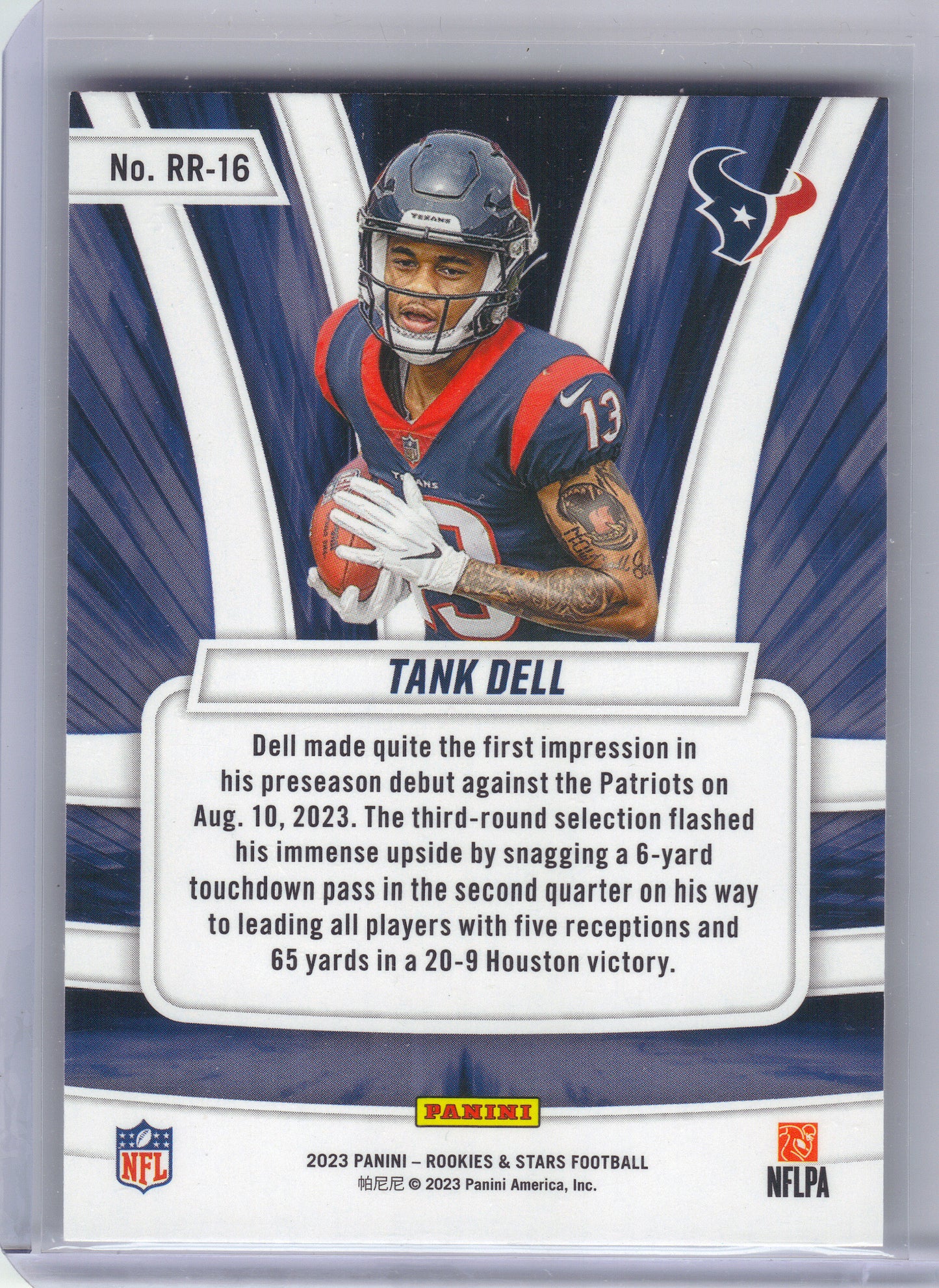 2023 Panini Rookies & Stars #RR-16 Tank Dell Rookie Rush Houston Texans