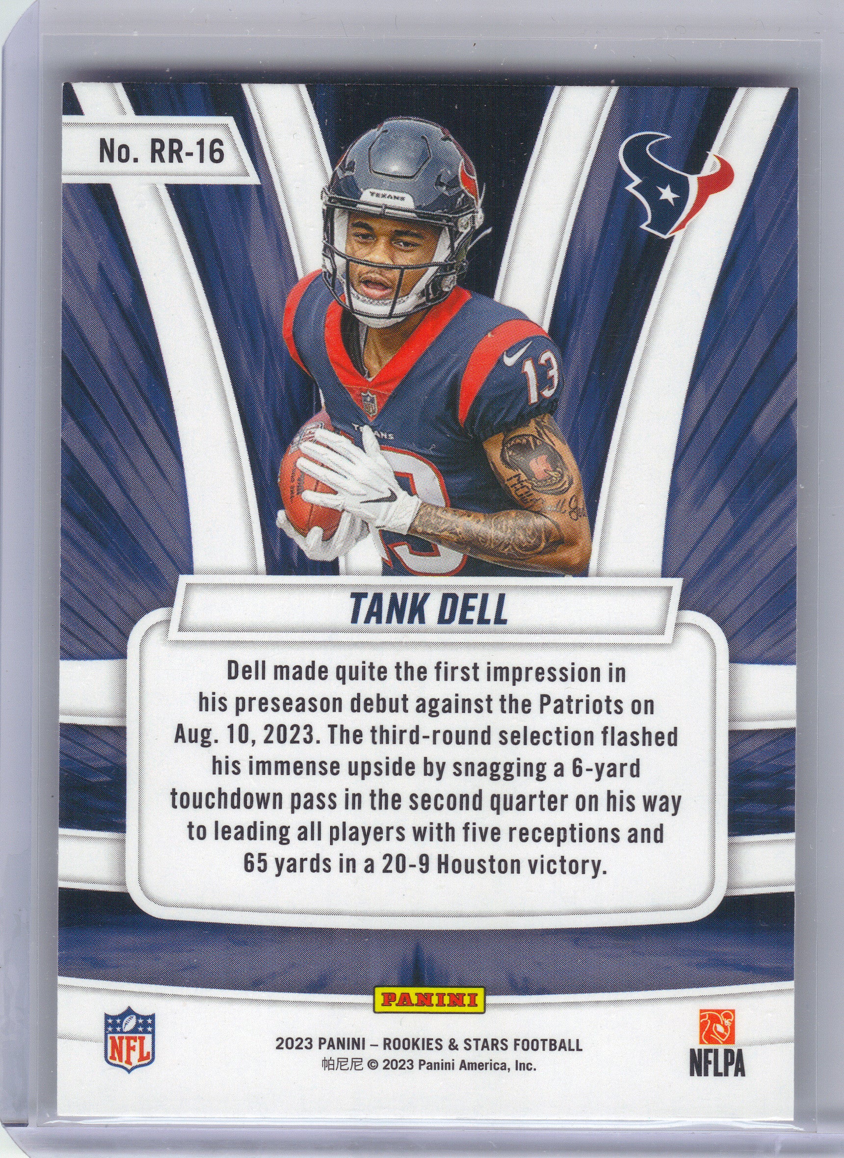2023 Panini Rookies & Stars #RR-16 Tank Dell Rookie Rush Houston Texans