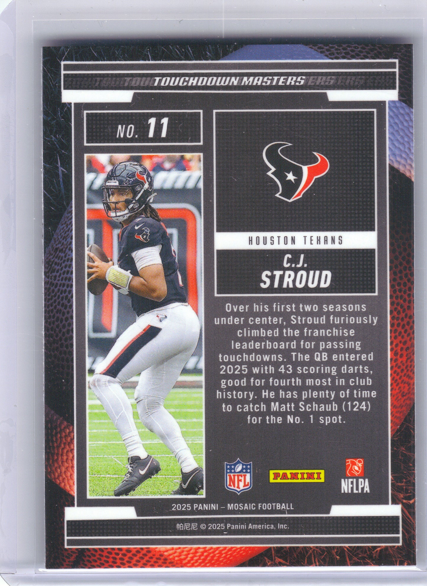 2025 Panini Mosaic #11 C.J. Stroud Touchdown Masters Mosaic Houston Texans