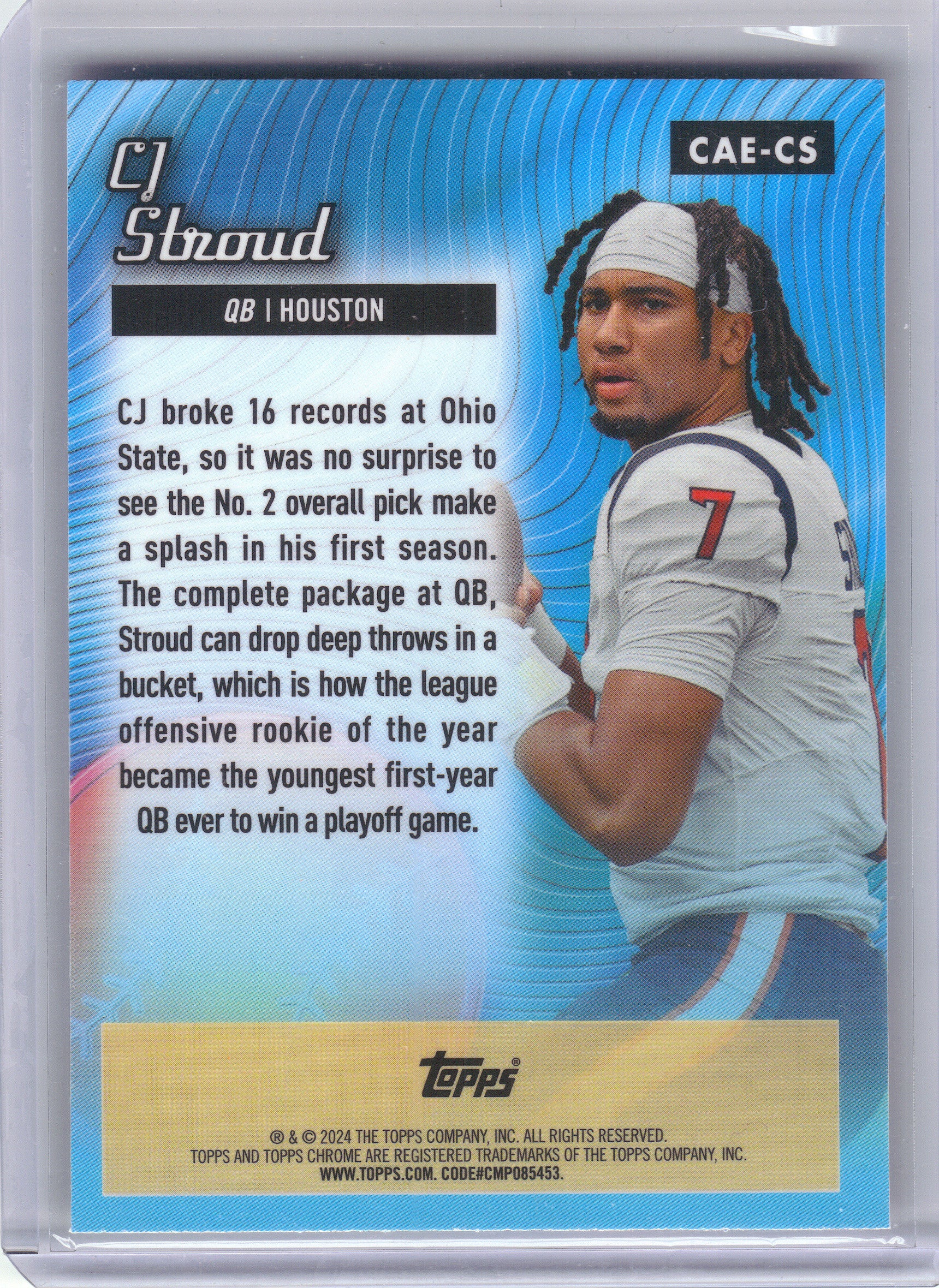 2024 Topps Chrome #CAE-CS CJ Stroud Chrome All-Etch X-Fractor Houston Texans