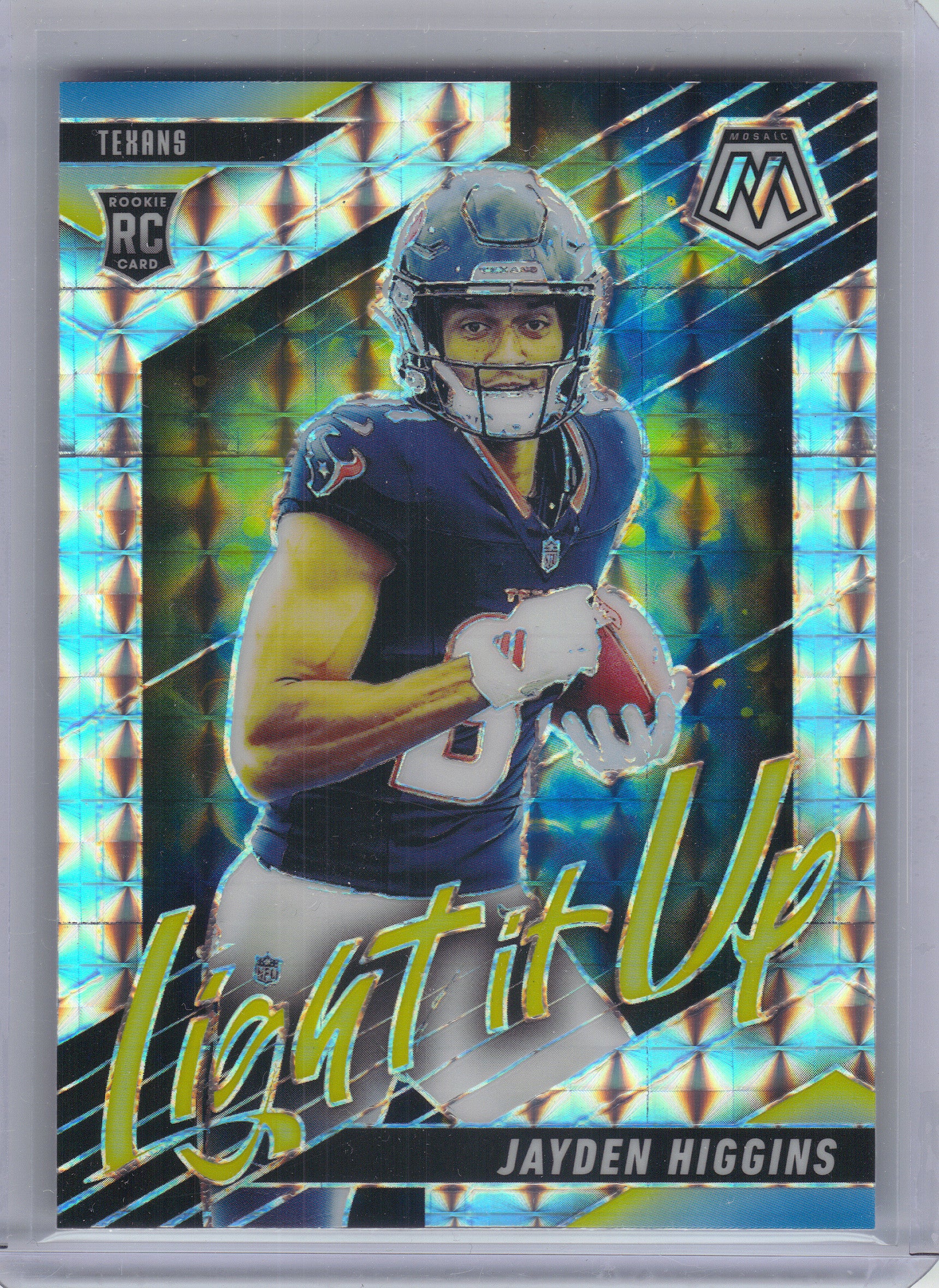 2025 Panini Mosaic #16 Jayden Higgins Light It Up Mosaic Houston Texans
