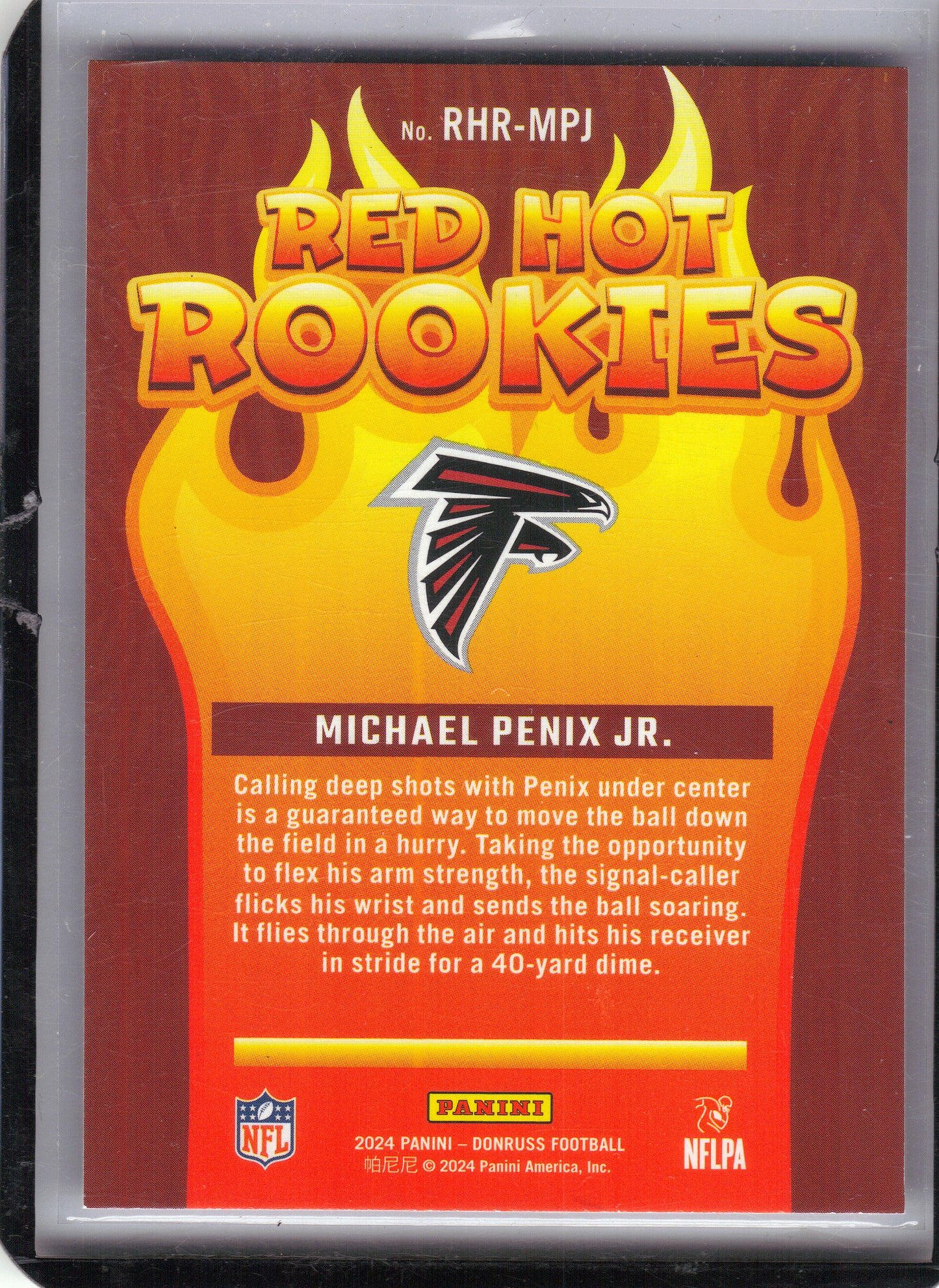 2024 Donruss #RHR-MPJ Michael Penix Jr. Red Hot Rookies Atlanta Falcons