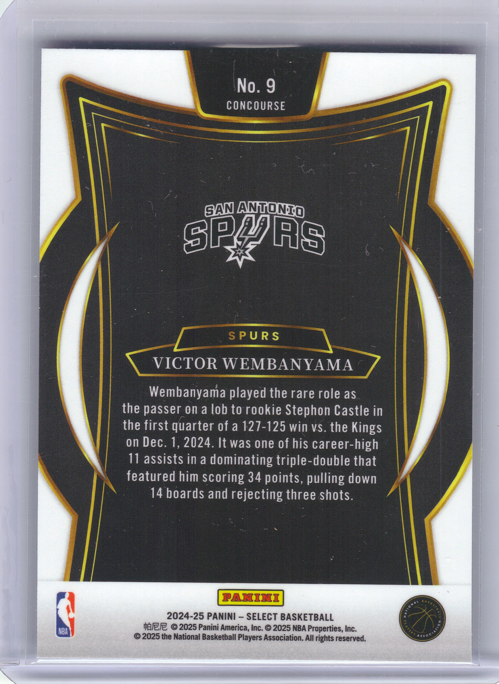 2024-25 Panini Select #9 Victor Wembanyama San Antonio Spurs