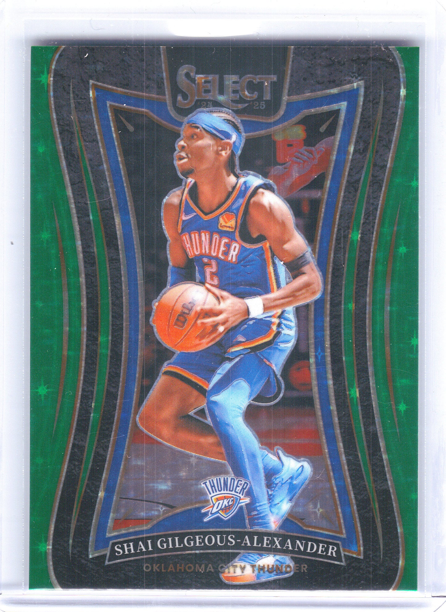 2024-25 Panini Select #319 Shai Gilgeous-Alexander Green Stars Prizm Oklahoma City Thunder