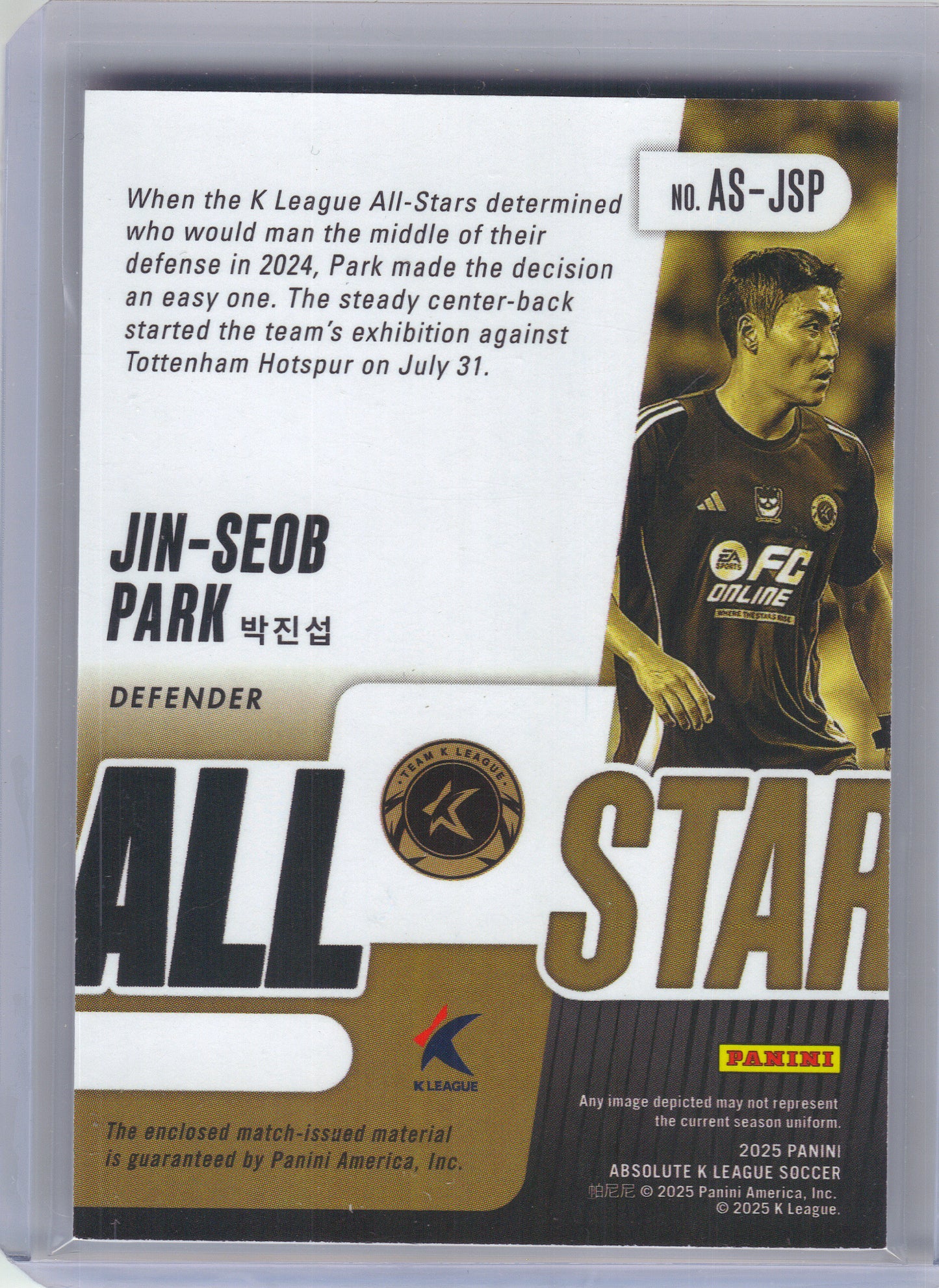 2025 Panini Absolute K League #AS-MT Marko Tuci All-Star Souvenirs #/99 Team K League SN, Memorabilia