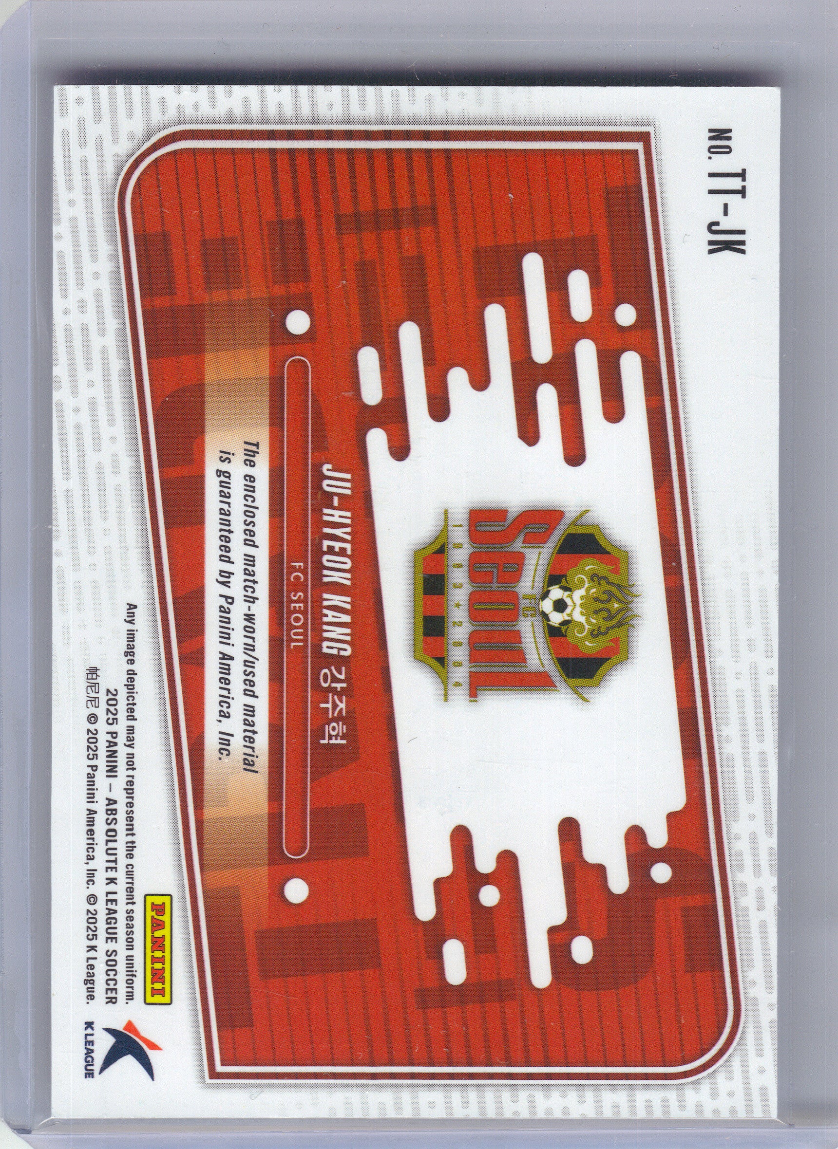 2025 Panini Absolute K League #TT-JK Ju-hyeok Kang Tools of the Trade #/99 FC Seoul SN, Memorabilia