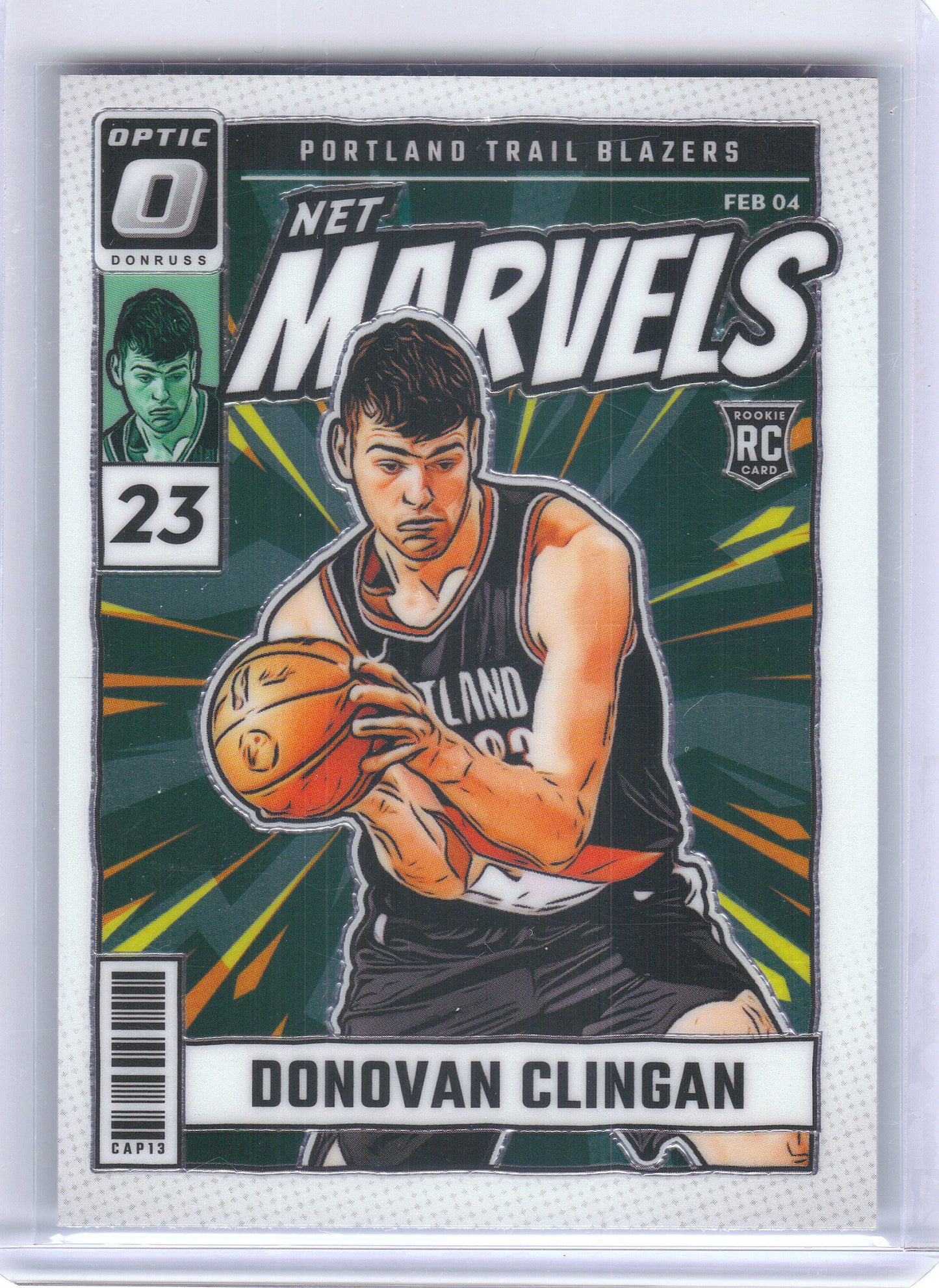 2024-25 Donruss Optic #11 Donovan Clingan Net Marvels Portland Trail Blazers