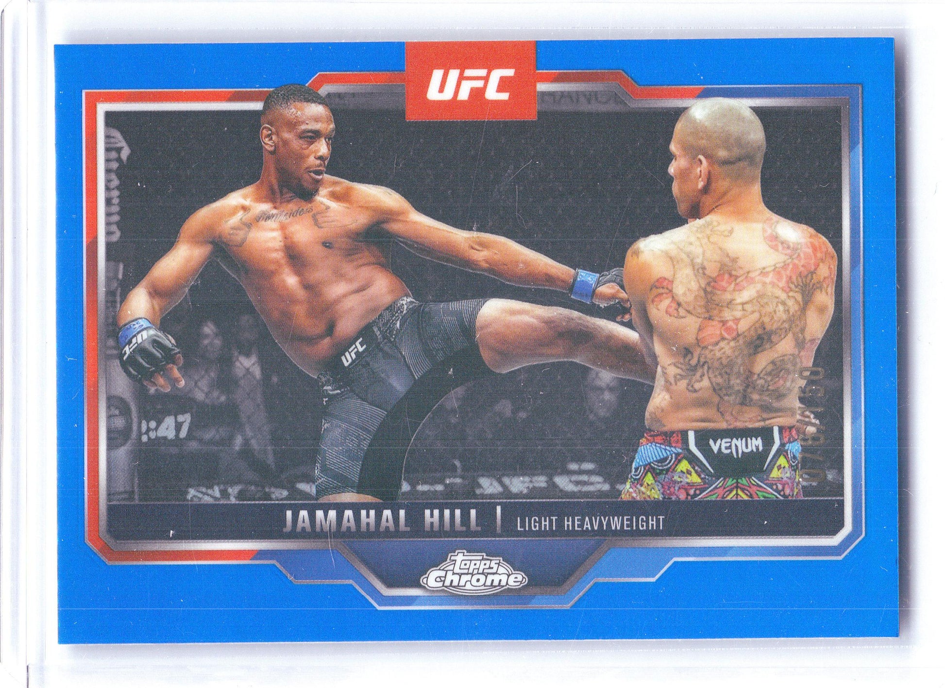 2025 Topps Chrome UFC #170 Jamahal Hill Blue Refractor #/150 SN