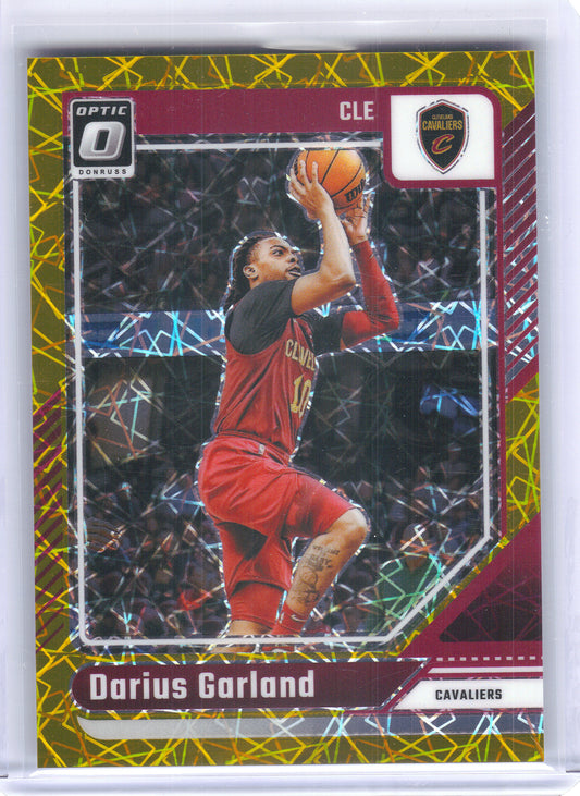 2024-25 Donruss Optic #42 Darius Garland Gold Velocity #/10 Cleveland Cavaliers SN