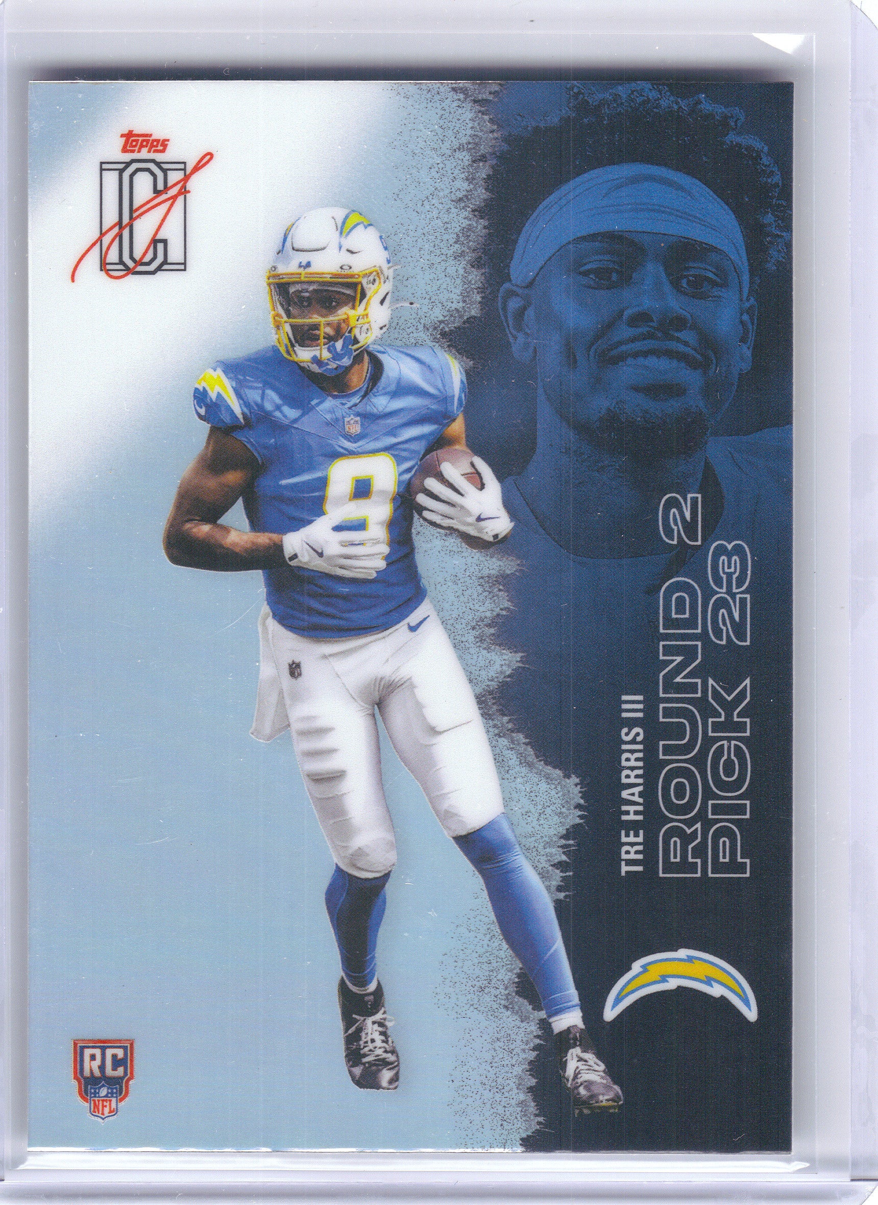 2025 Topps Signature Class #128 Tre Harris III Chrome Los Angeles Chargers Rookie