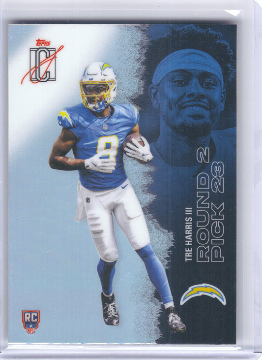 2025 Topps Signature Class #128 Tre Harris III Chrome Los Angeles Chargers Rookie