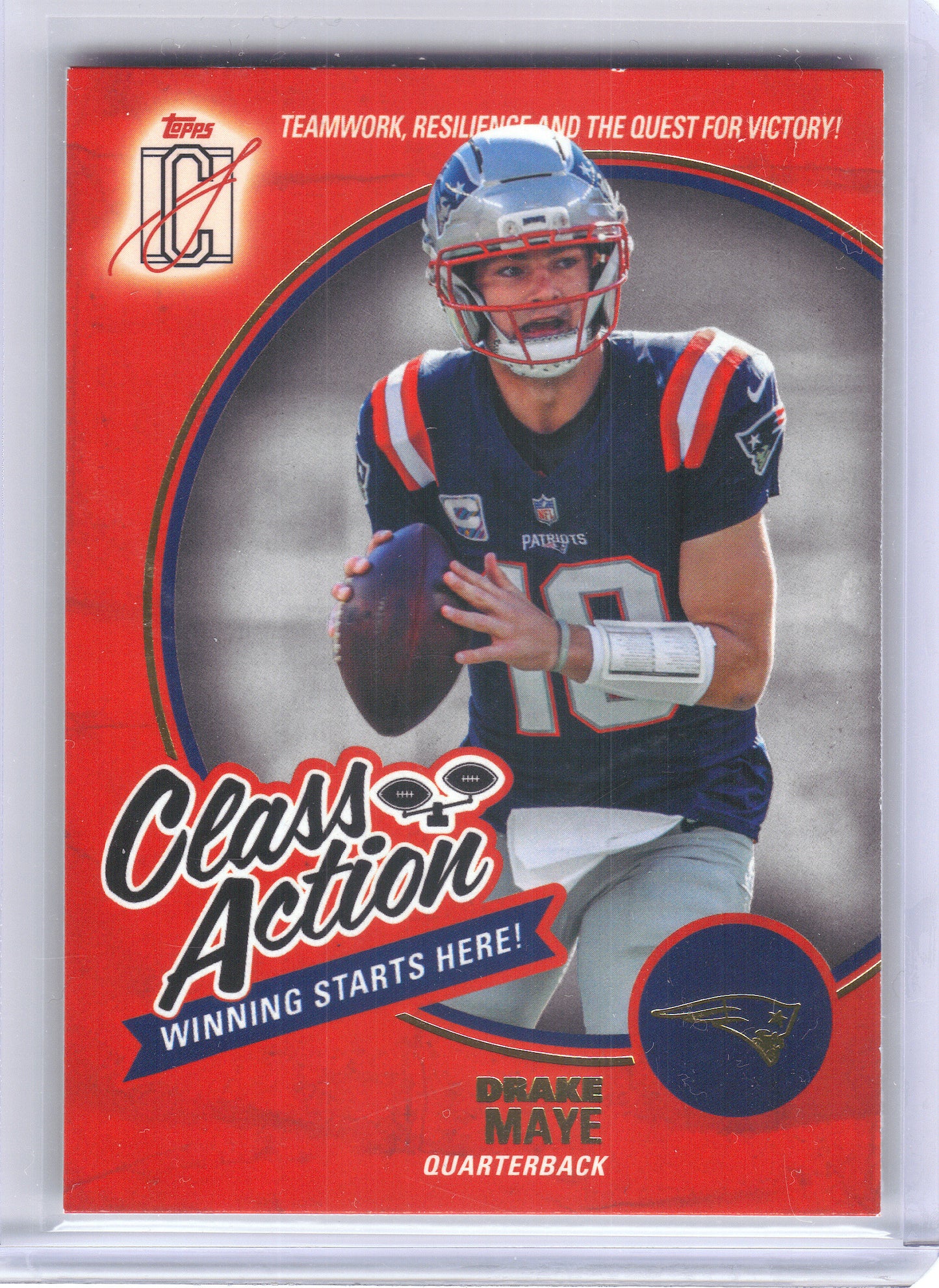 2025 Topps Signature Class #CA-22 Drake Maye Class Action New England Patriots