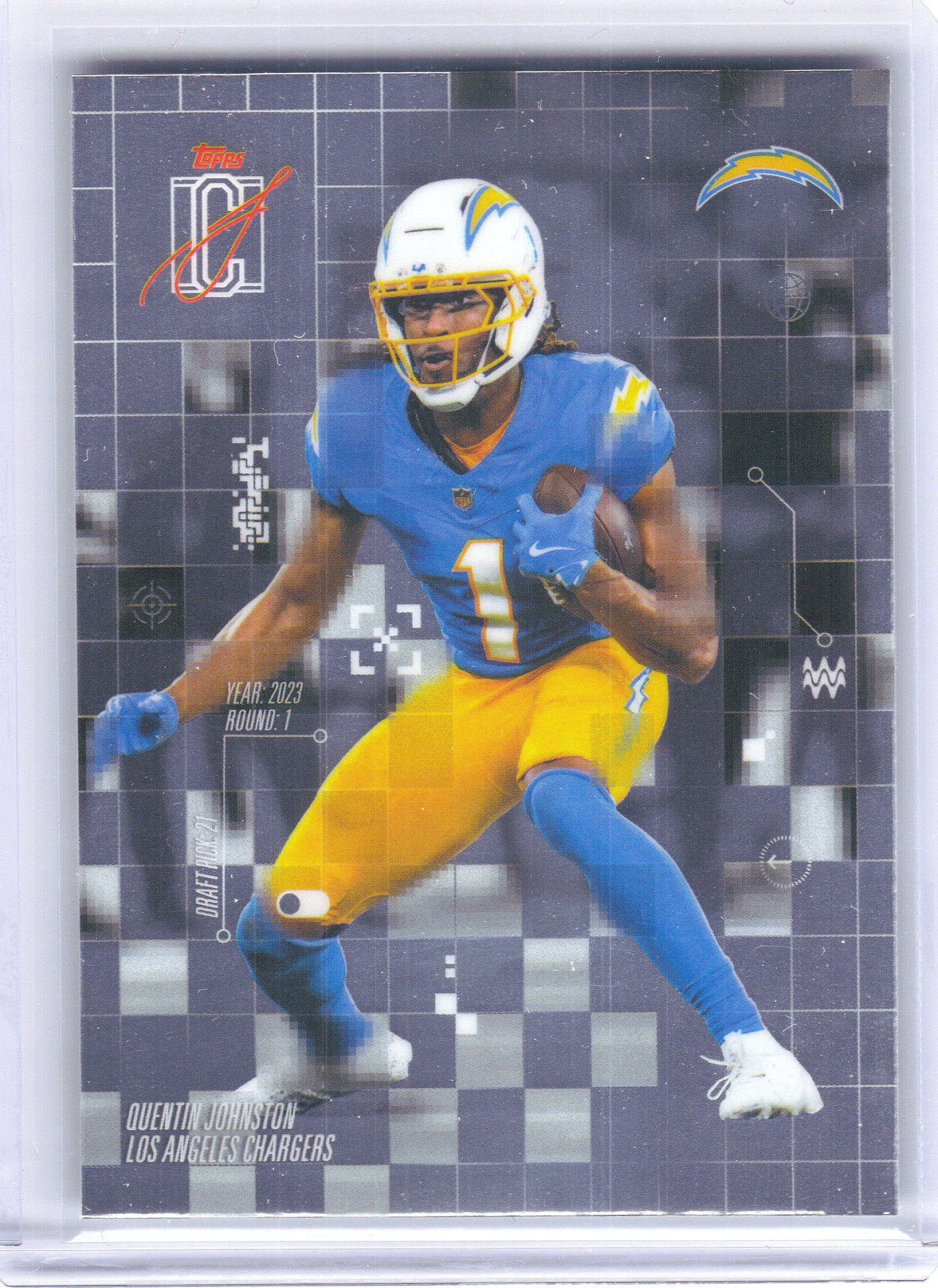 2025 Topps Signature Class #AI-16 Quentin Johnston After Image Los Angeles Chargers