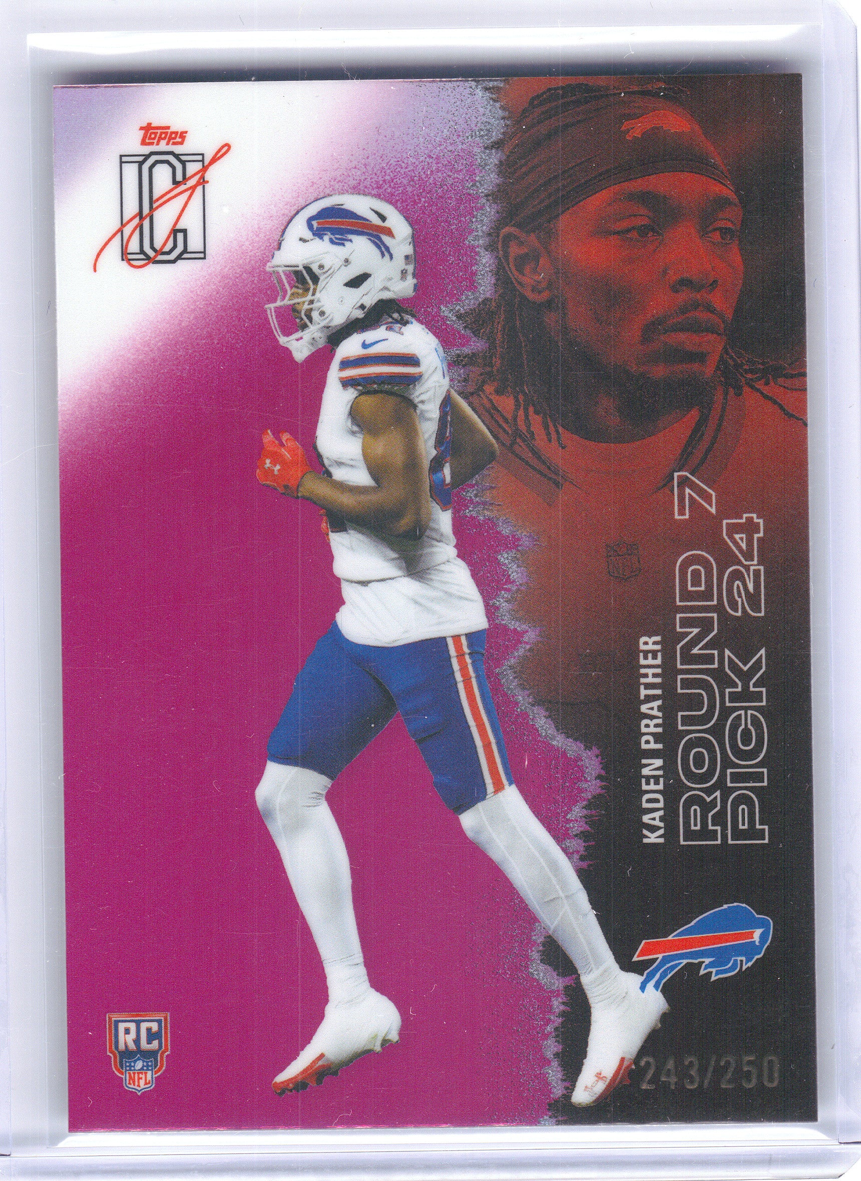 2025 Topps Signature Class #171 Kaden Prather Magenta #/250 Buffalo Bills SN, Rookie