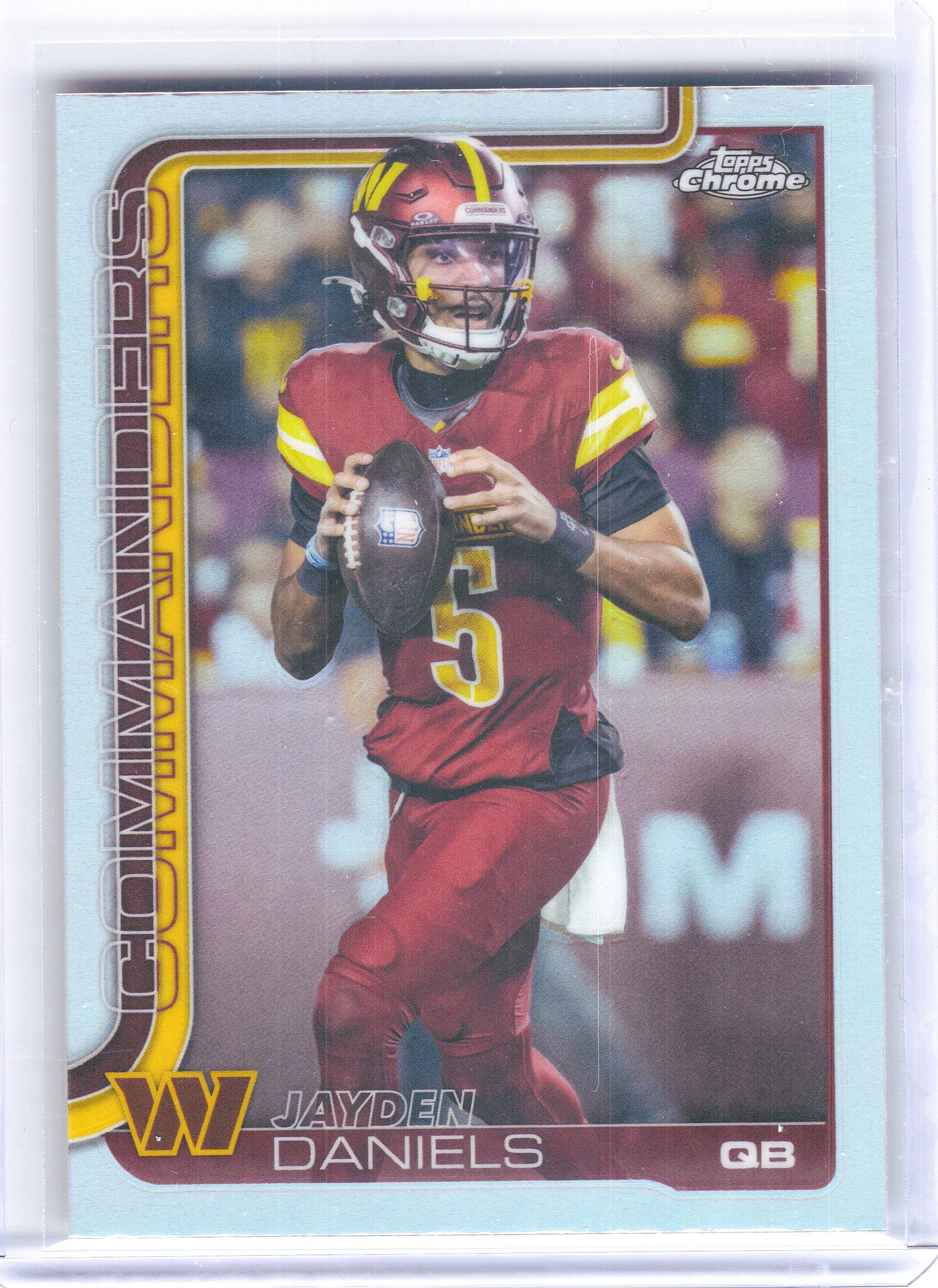 2025 Topps Chrome #295 Jayden Daniels Refractor Washington Commanders