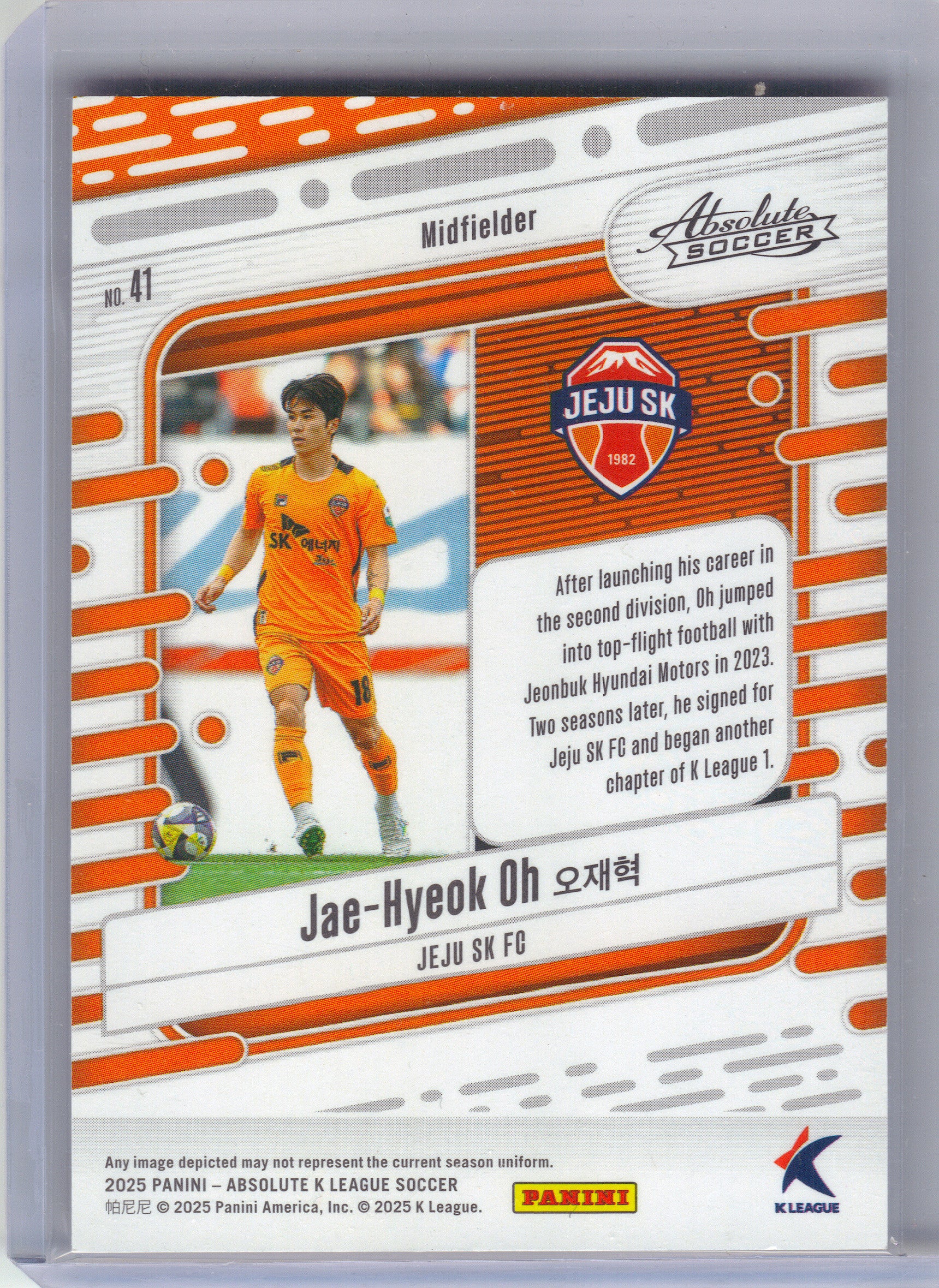 2025 Panini Absolute K League #41 Jae-Hyeok Oh Spectrum Blue #/49 Jeju SK FC SN