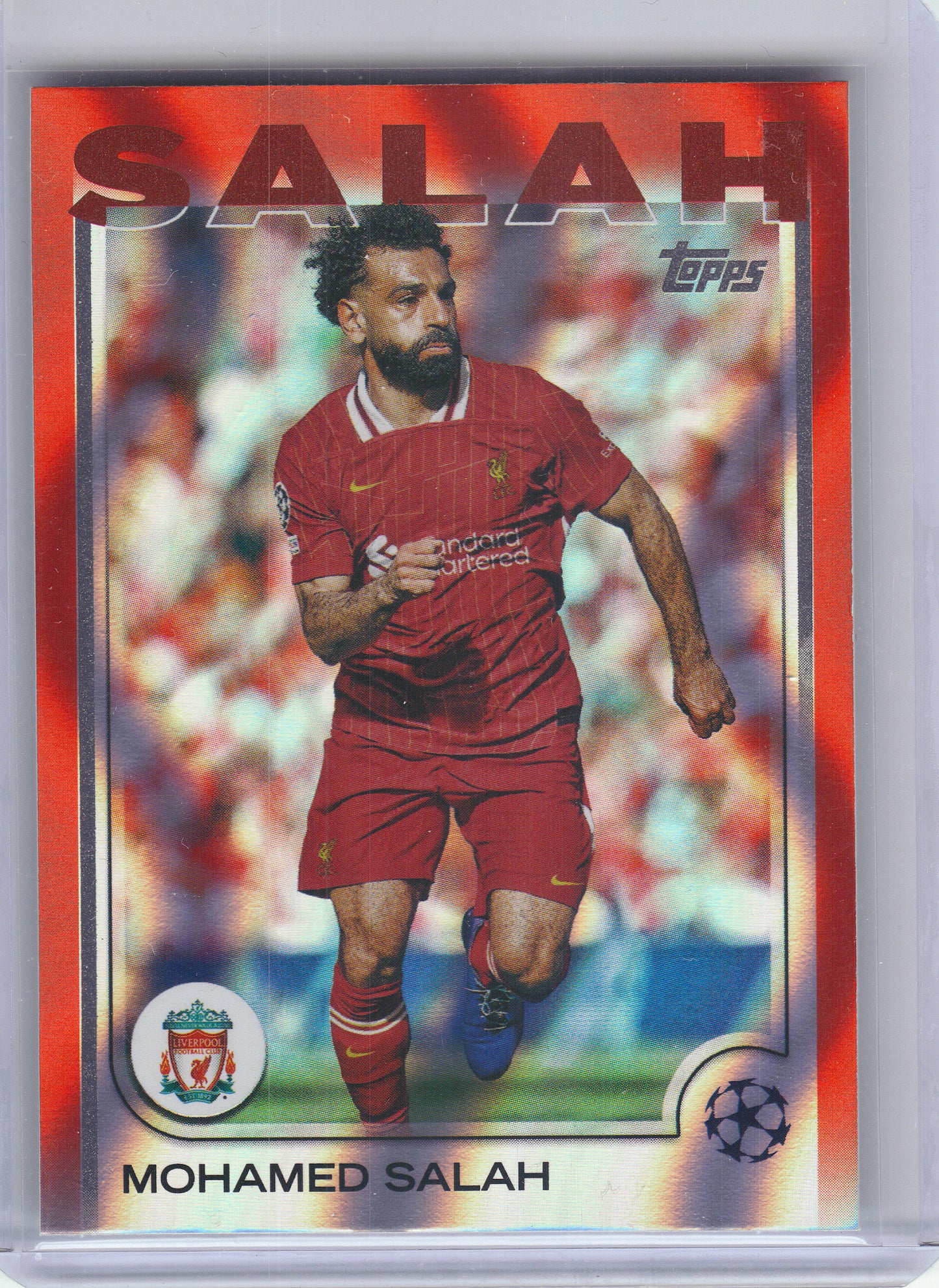 2024-25 Topps UEFA Club Competitions #87 Mohamed Salah Red FlowFractor Liverpool