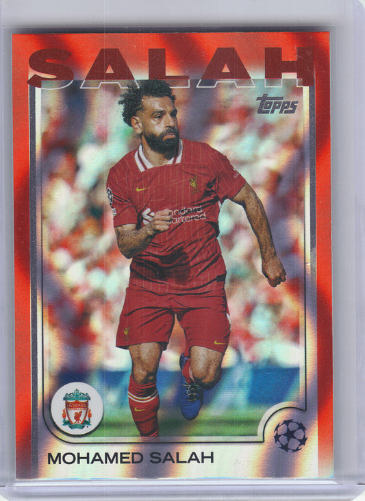2024-25 Topps UEFA Club Competitions #87 Mohamed Salah Red FlowFractor Liverpool