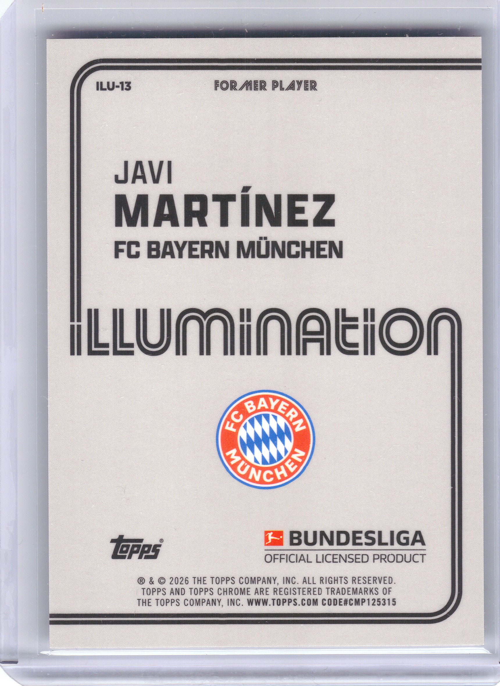 2025-26 Topps Chrome Bundesliga #ILU-13 Javi Martínez Illumination FC Bayern Munchen