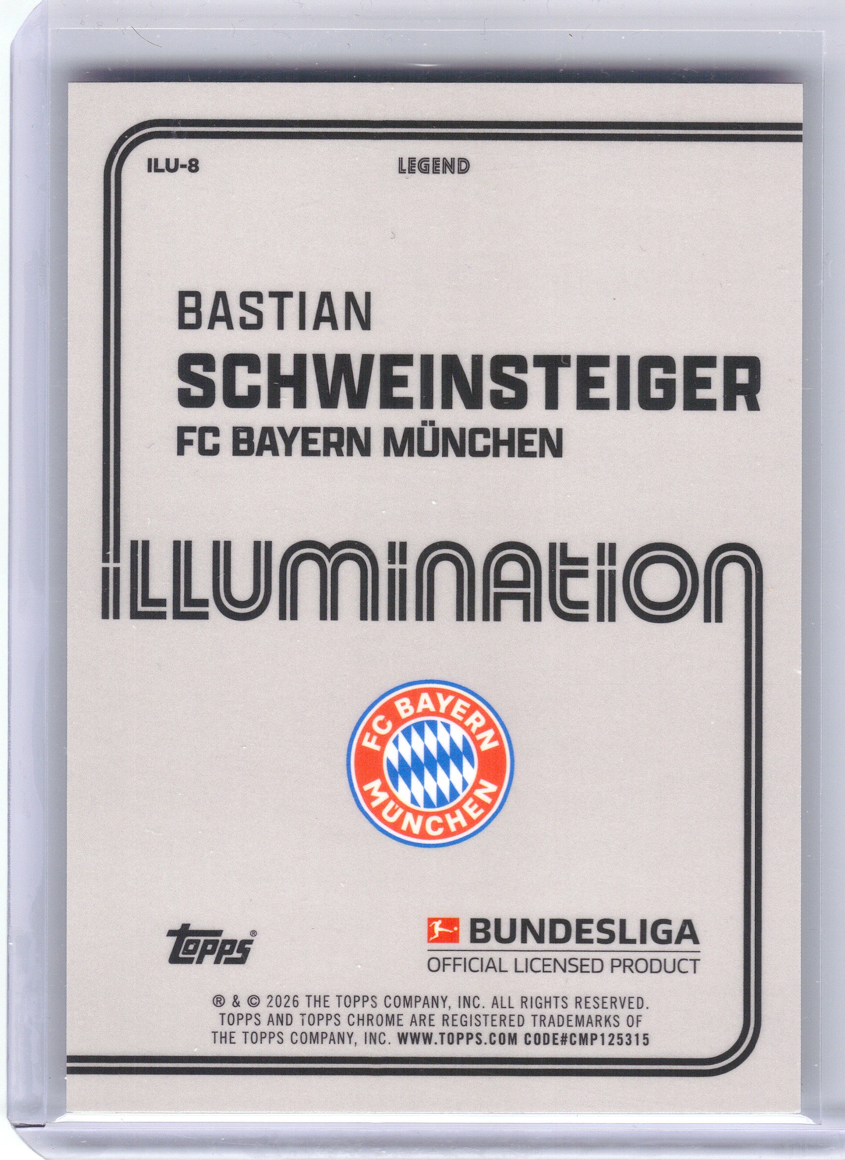 2025-26 Topps Chrome Bundesliga #ILU-8 Bastian Schweinsteiger Illumination FC Bayern Munchen