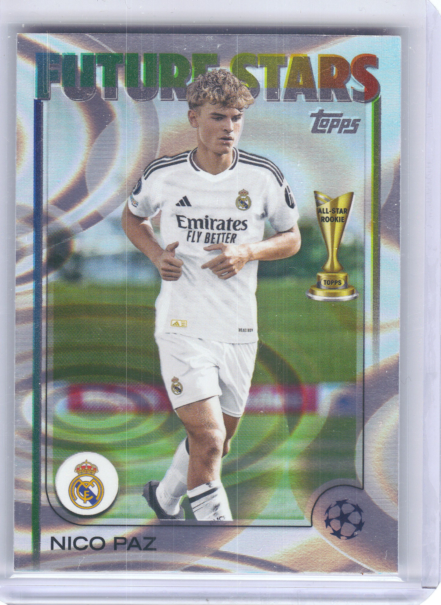 2024-25 Topps UEFA Club Competitions #14 Nico Paz Rain Drops Foil Real Madrid CF
